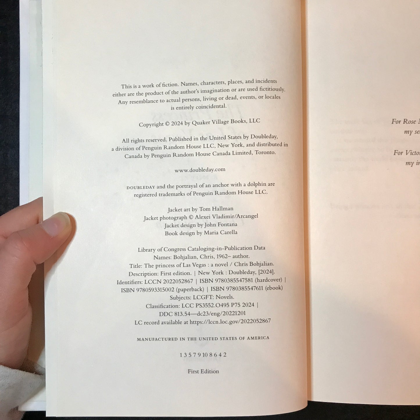 The Princess of Las Vegas - Chris Bohjalian - Signed - 1st Edition - 2024