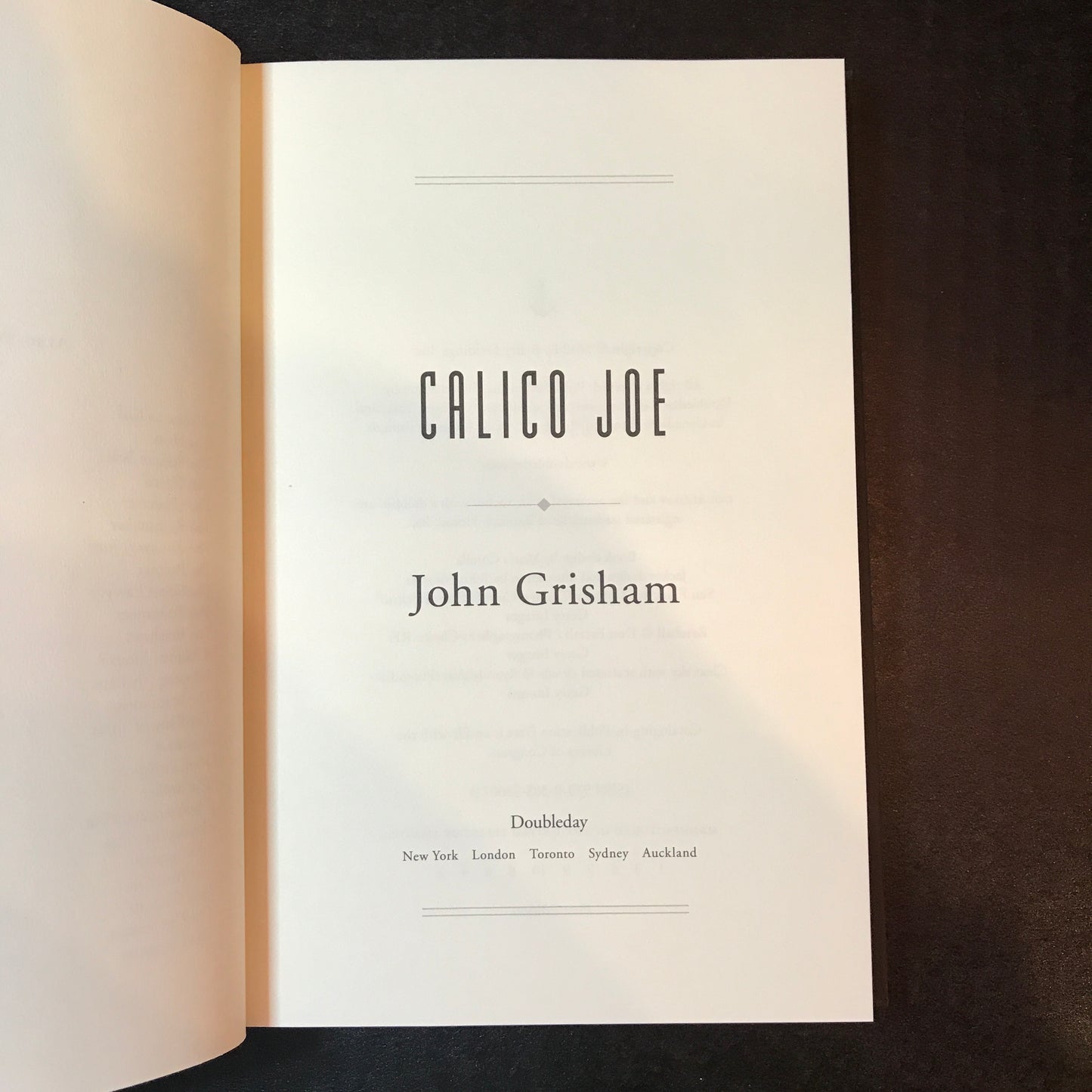 Calico Joe - John Grisham - 1st Edition - Signed - 2012
