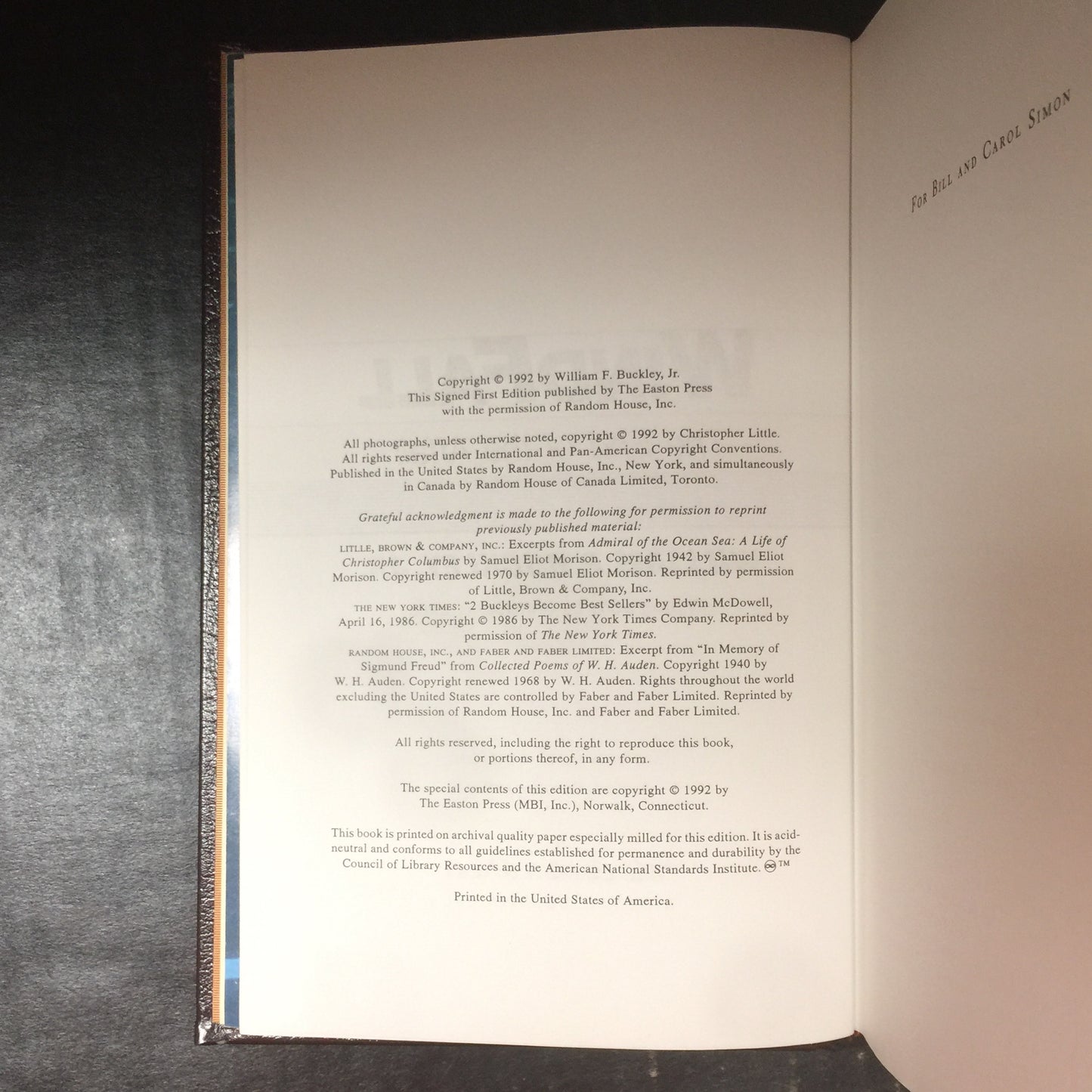 Windfall - William F. Buckley Jr. - Signed by Author - First Edition - Easton Press - 1992