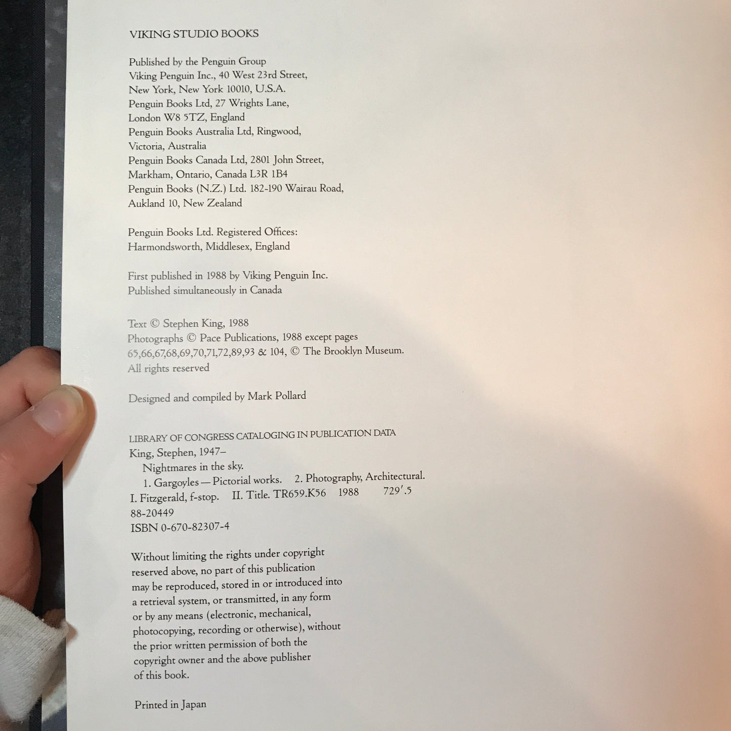 Nightmares in the Sky - Stephen King - 1988