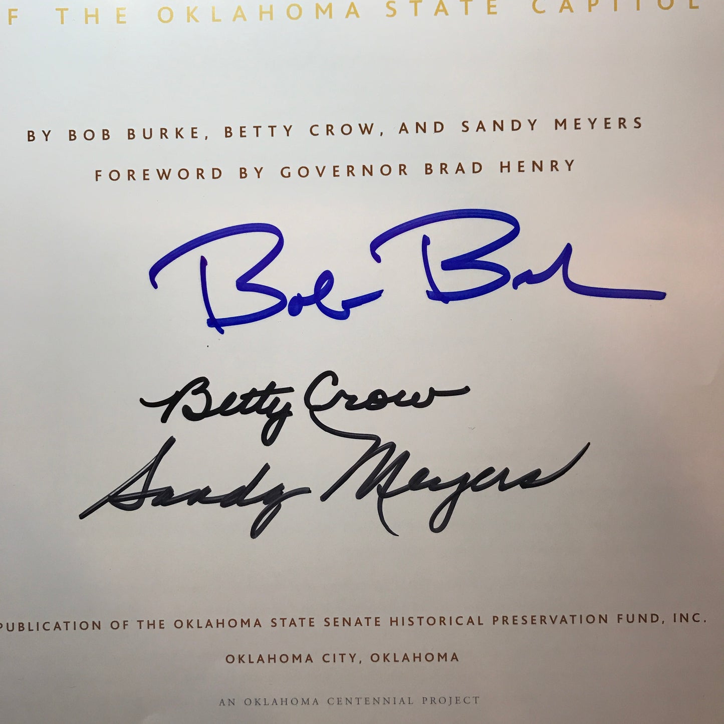 Art Treasures of the Oklahoma State Capital - Bob Burke, Betty Crow, & Sandy Meyers - Signed - 2003