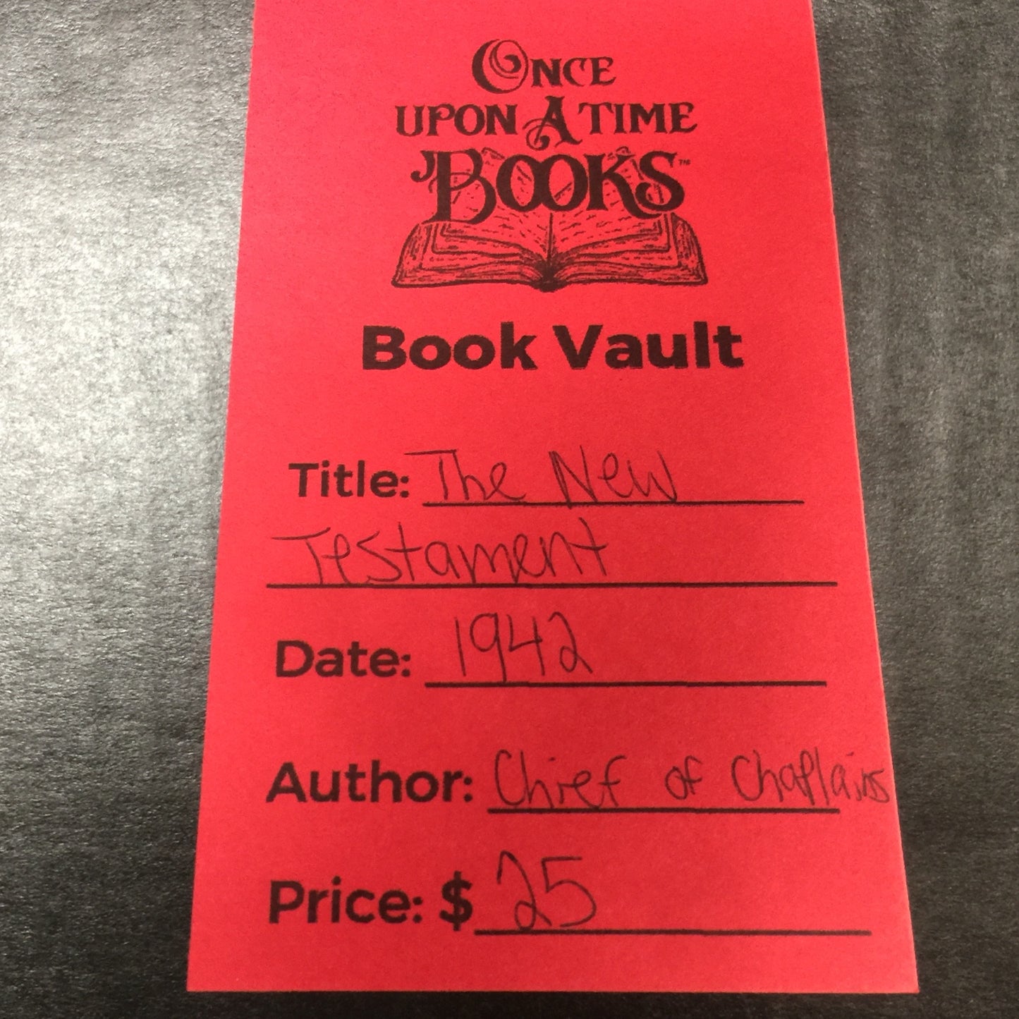 The New Testament - Chief of Chaplains - 1942