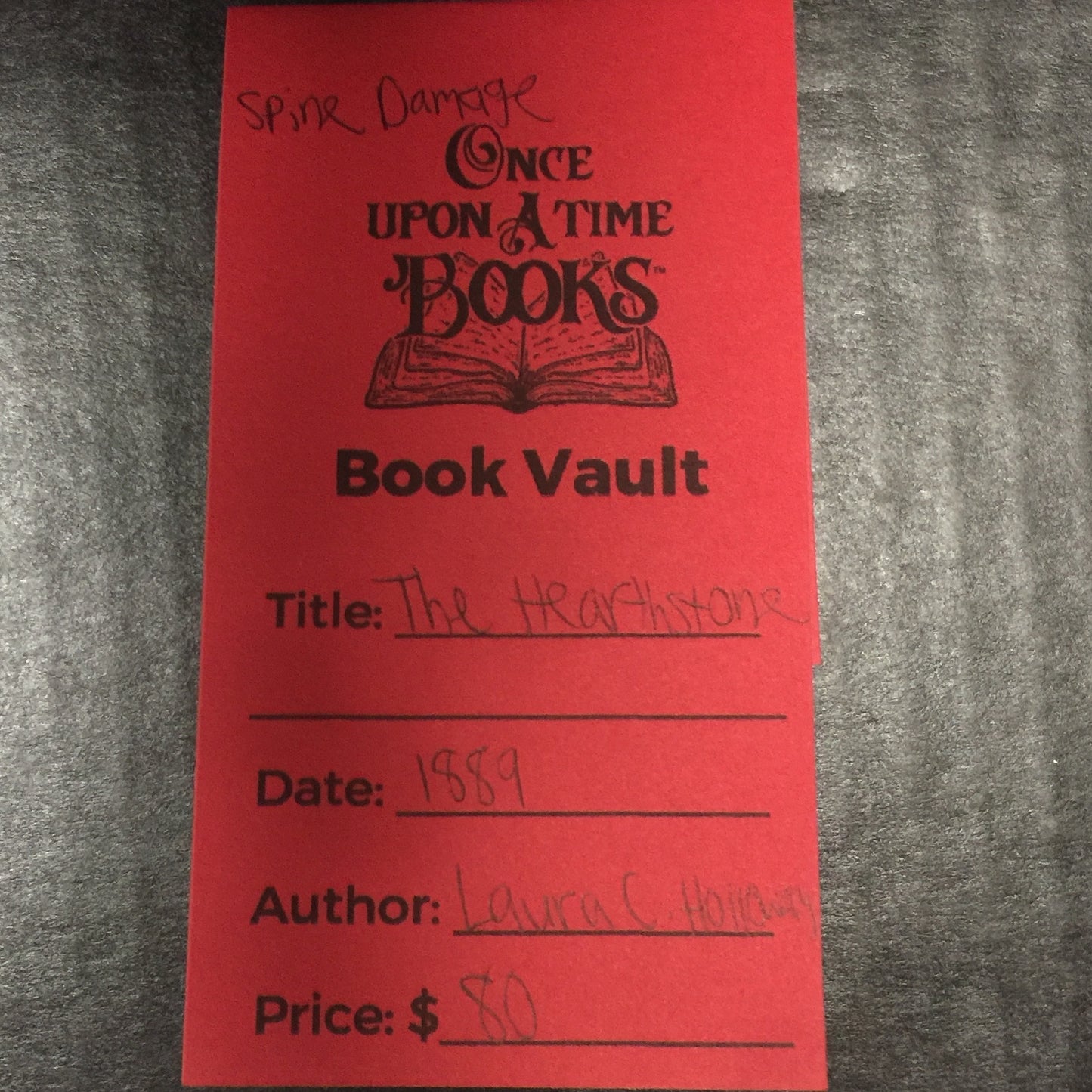 The Hearthstone - Laura C. Holloway - Spine Damage - 1889