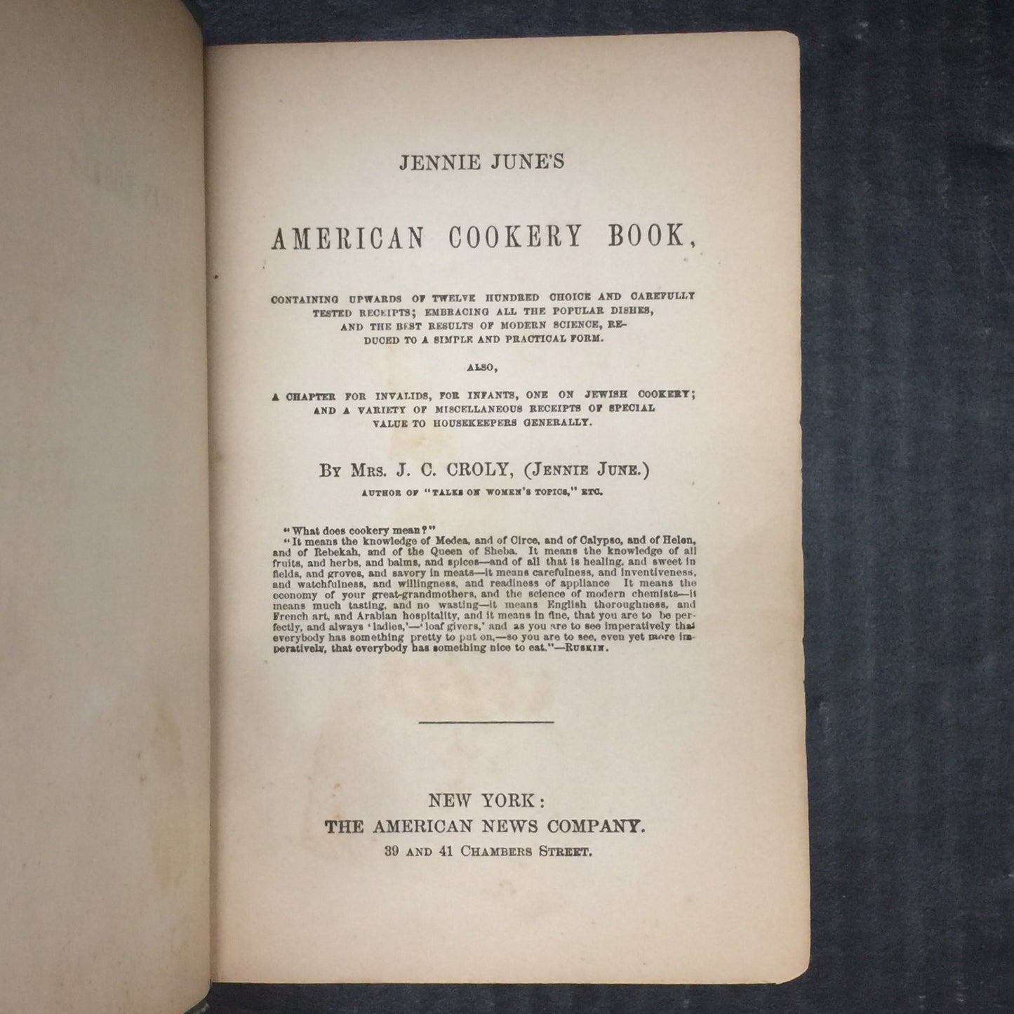 Jennie June's American Cookery Book - Jennie June - 1878