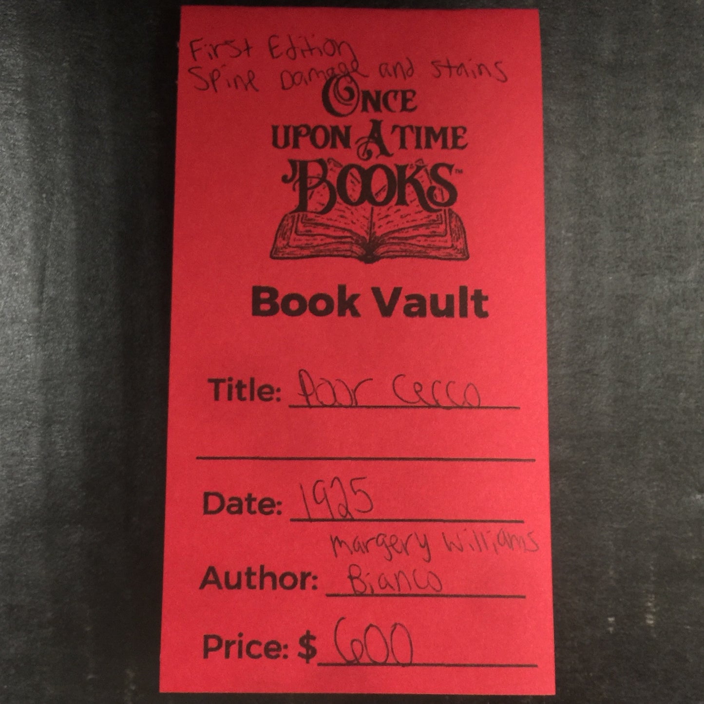 Poor Cecco - Margery Williams Bianco - First Edition - 1925