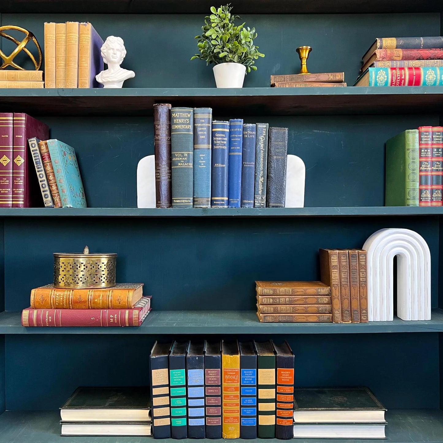 Books by the Foot | Vintage Decorative Designer Bundle | Christianity | Collection of Hardcover Books | Display Prop & Staging | Home Decor