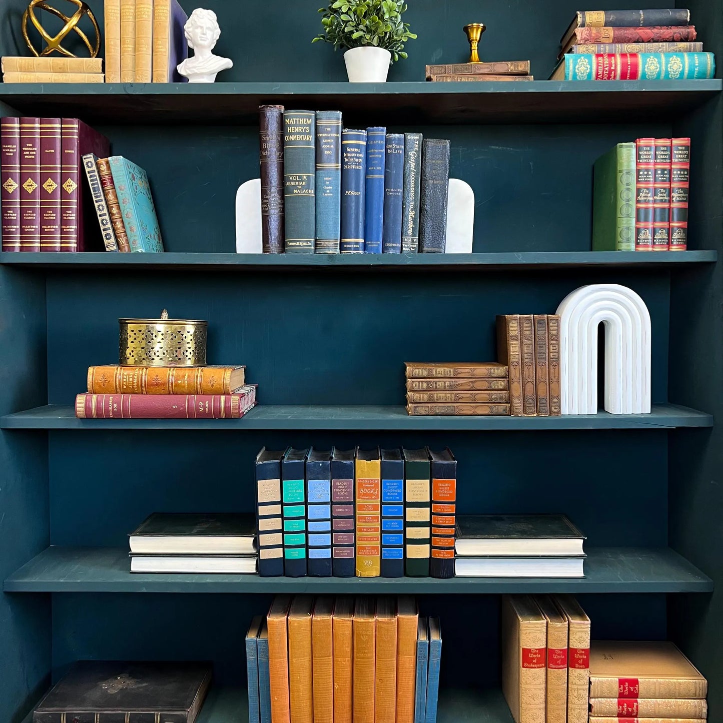 Books by the Foot | Vintage Decorative Designer Bundle | Christianity | Collection of Hardcover Books | Display Prop & Staging | Home Decor
