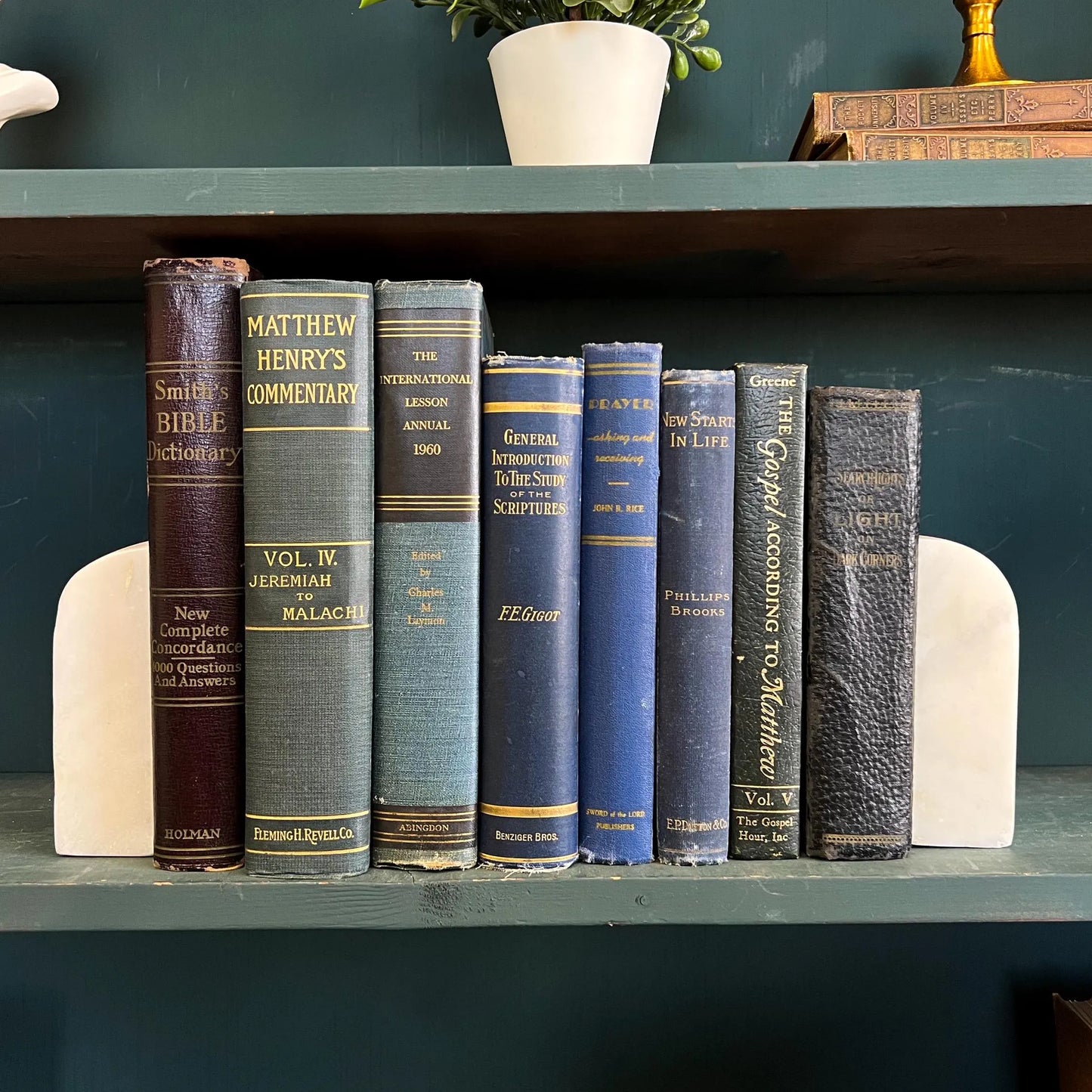 Books by the Foot | Vintage Decorative Designer Bundle | Christianity | Collection of Hardcover Books | Display Prop & Staging | Home Decor