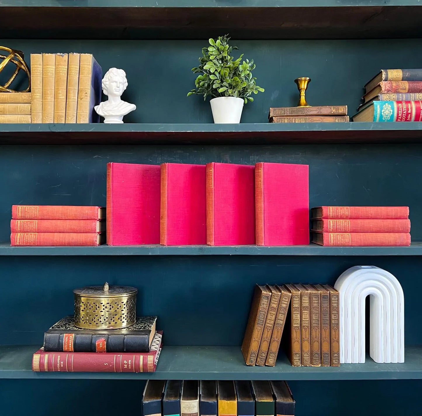 Books by the Foot | Shakespeare | Vintage Ornate Decorative Designer Bundle | Collection of Hardcover Books | Display Prop & Staging Set