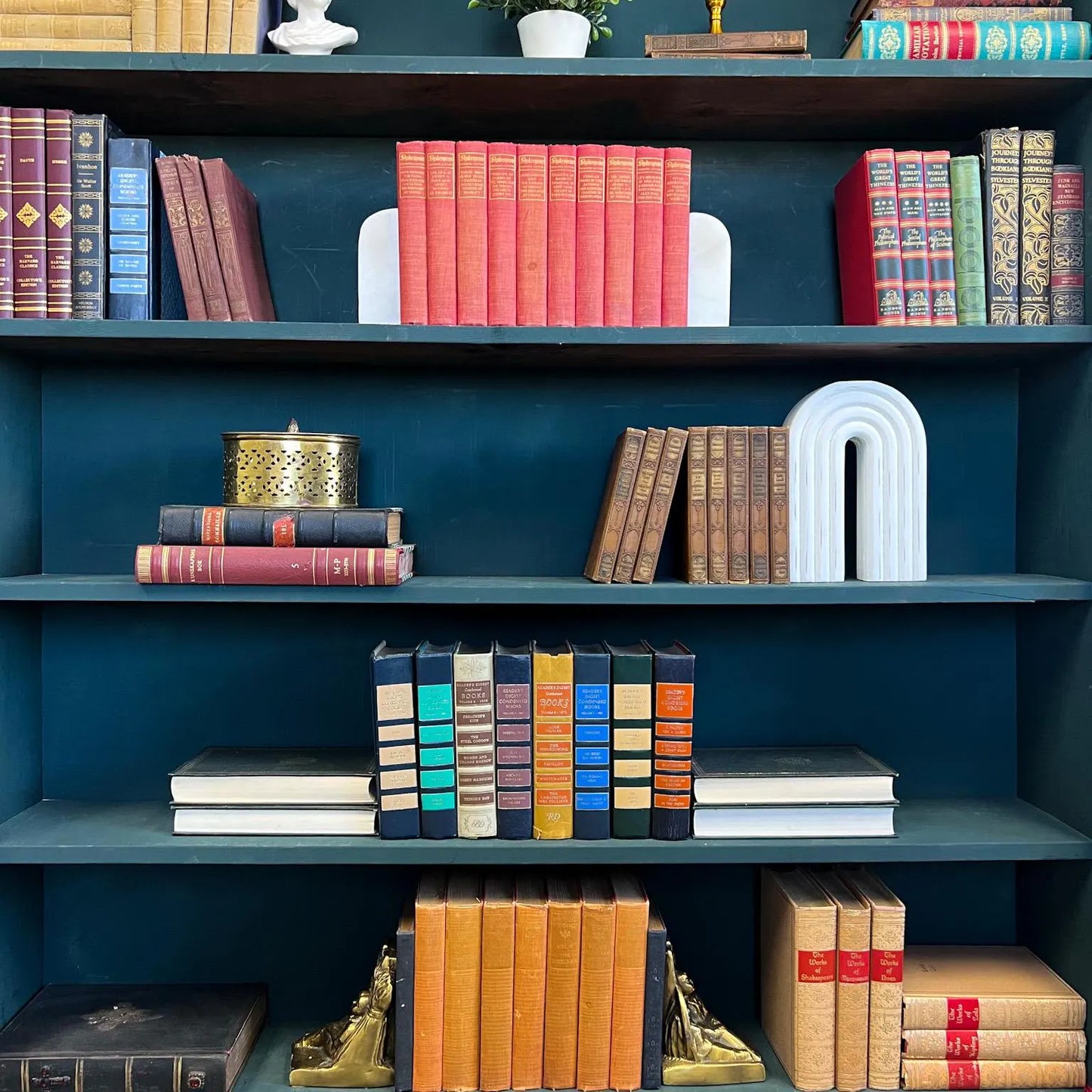 Books by the Foot | Shakespeare | Vintage Ornate Decorative Designer Bundle | Collection of Hardcover Books | Display Prop & Staging Set