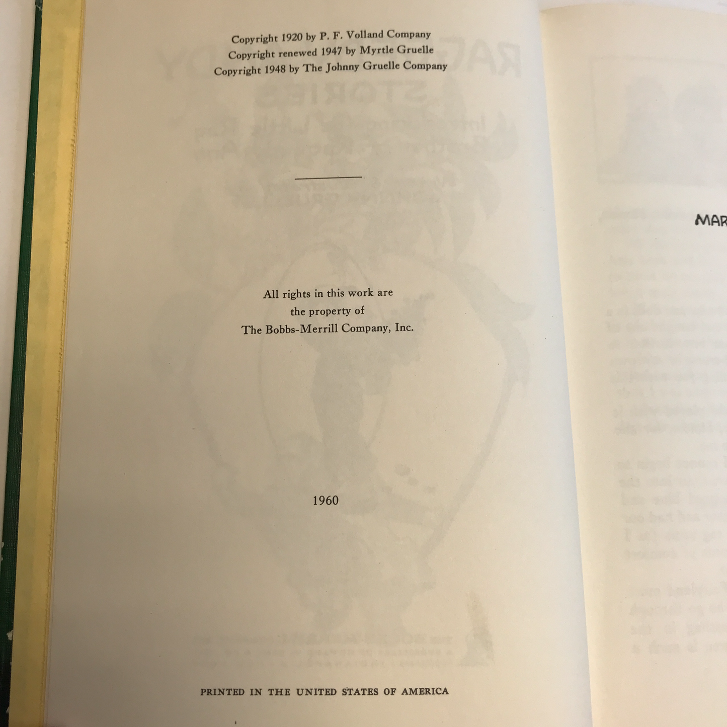 Raggedy Andy Stories - Johnny Gruelle - Reprint - 1960