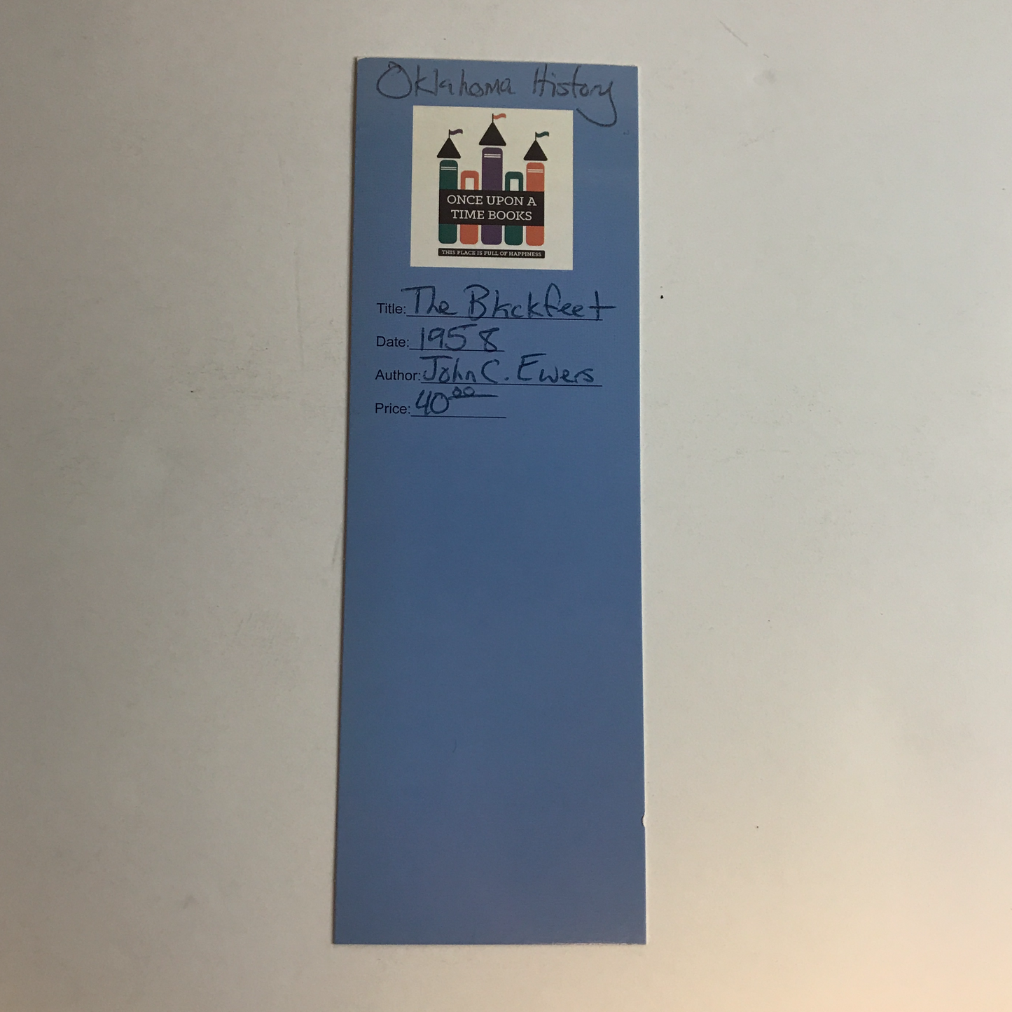 The Blackfoot - John C. Ewers - Oklahoma History - 1958