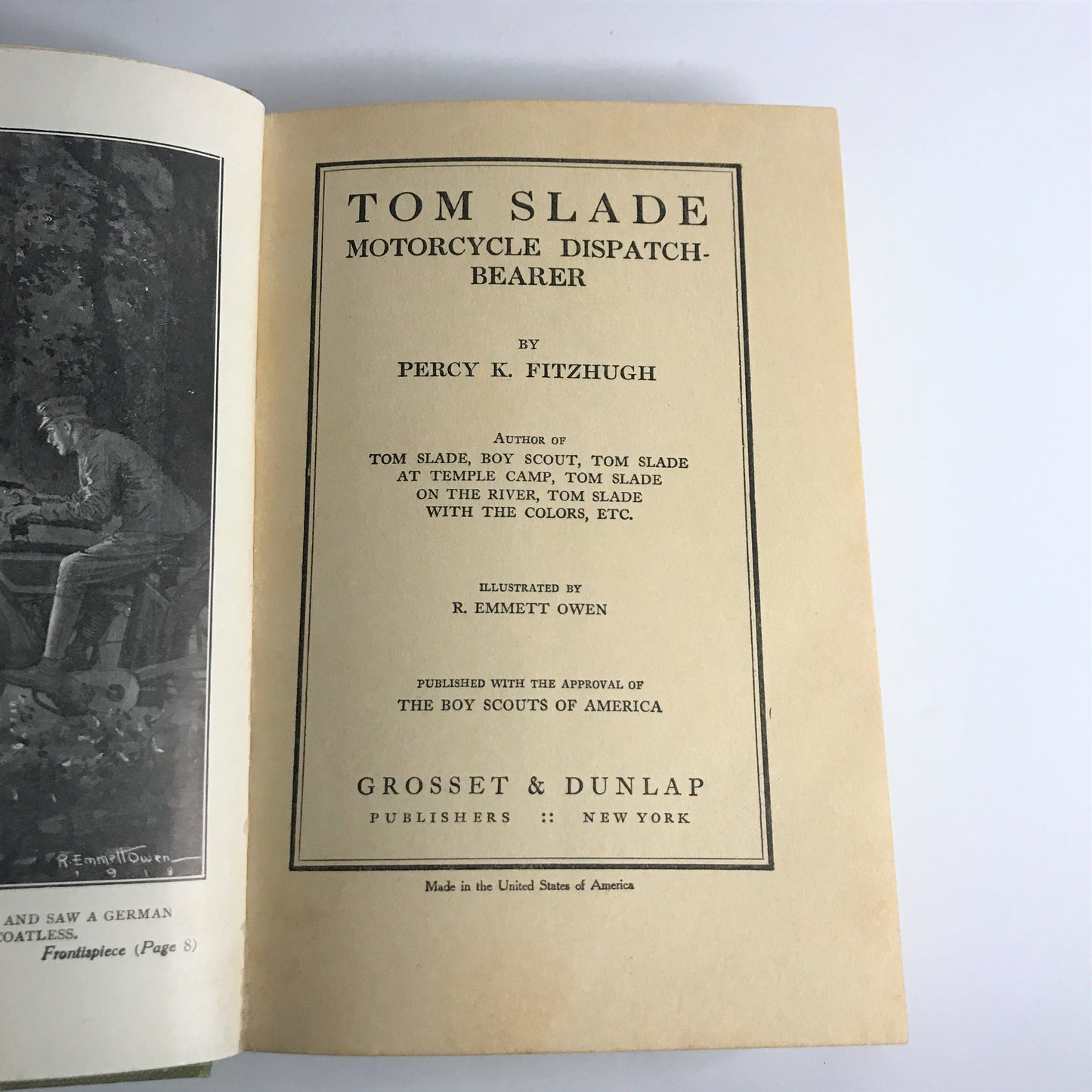 Tom Slade Motor Cycle Dispatch - Percy K. Fitzhugh - Boys Scouts - 1918