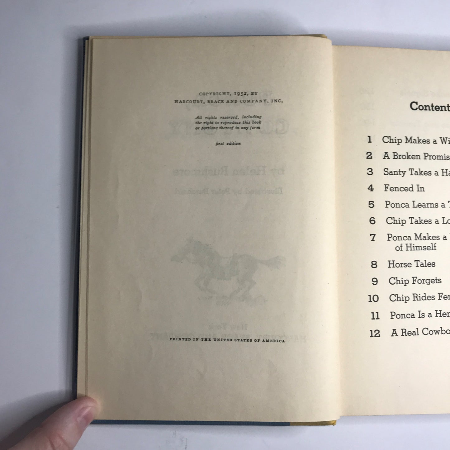 Ponca, Cowboy - Helen Rushmore - Signed - 1st Edition - 1952