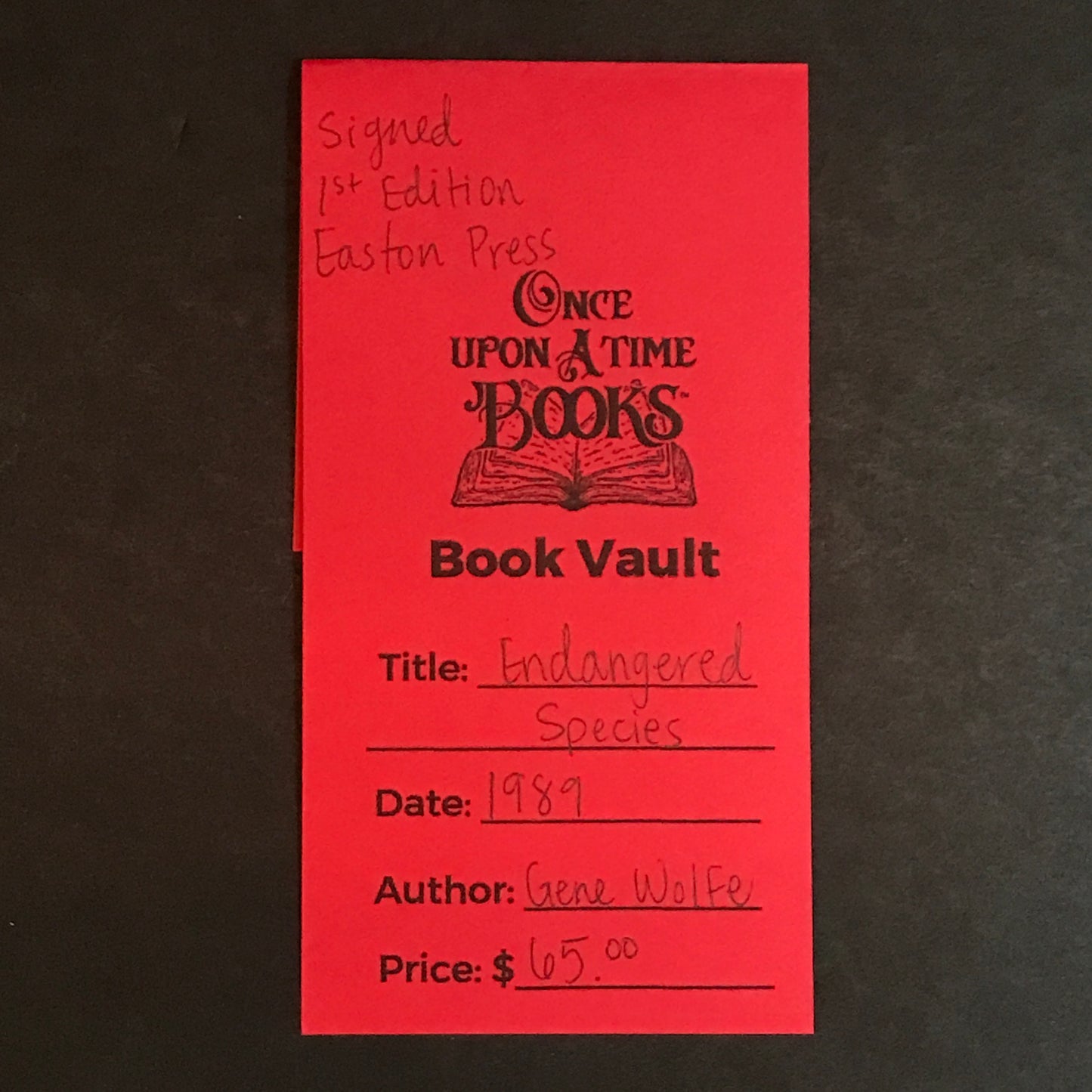 Endangered Species - Gene Wolfe - Signed - 1st Edition - Easton Press - 1989