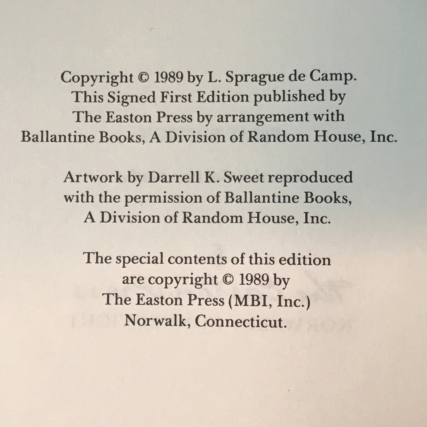 The Honorable Barbarian - L. Sprague de Camp - Signed - 1st Edition - Easton Press - 1989