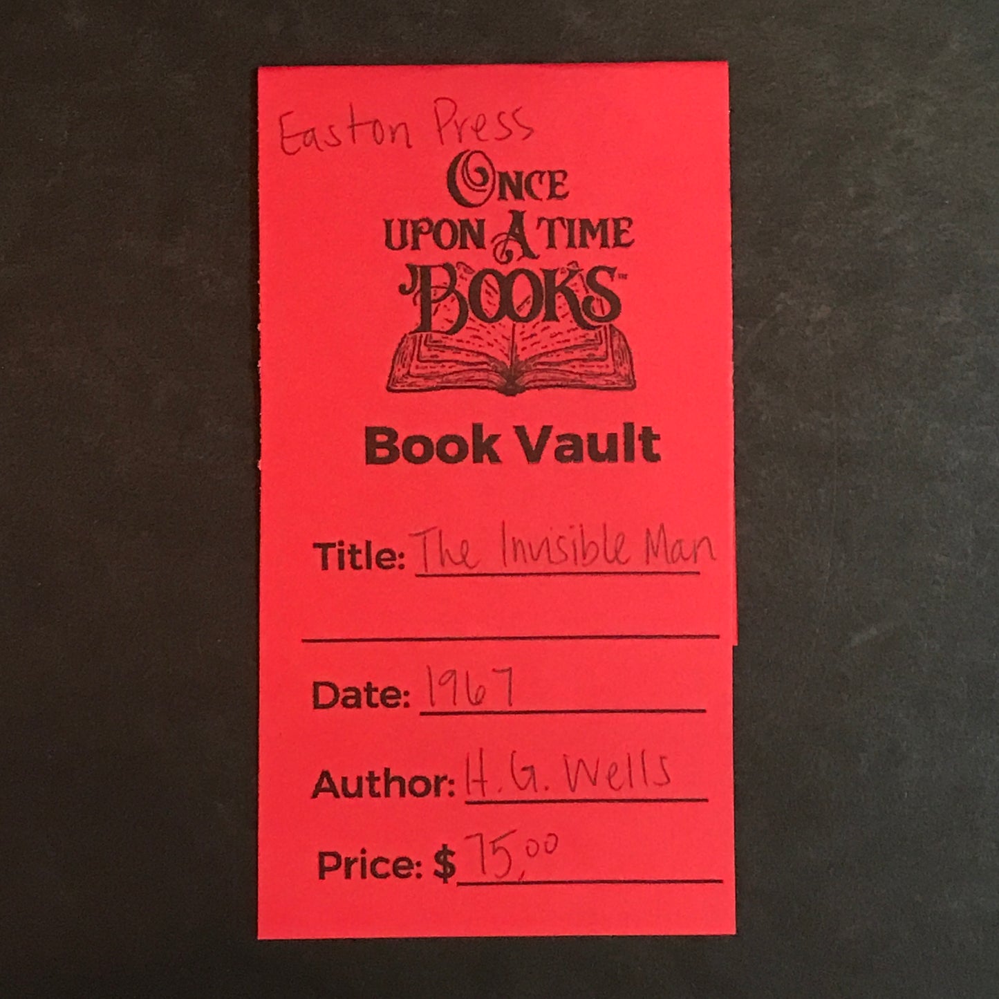 The Invisible Man - H. G. Wells - Easton Press - 1967