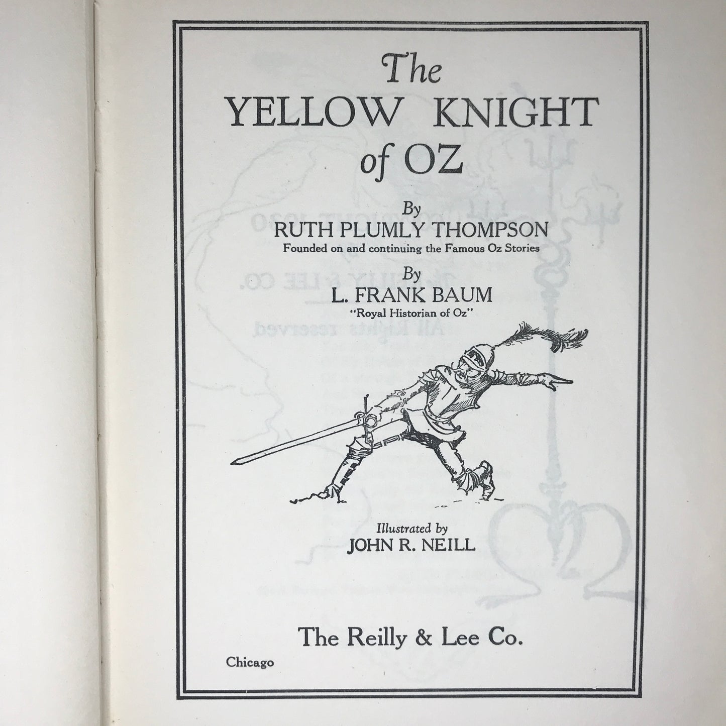 The Yellow Knight of Oz - Ruth Plumly Thompson - L. Frank Baum - 1930 - Later Printing Dust Jacket