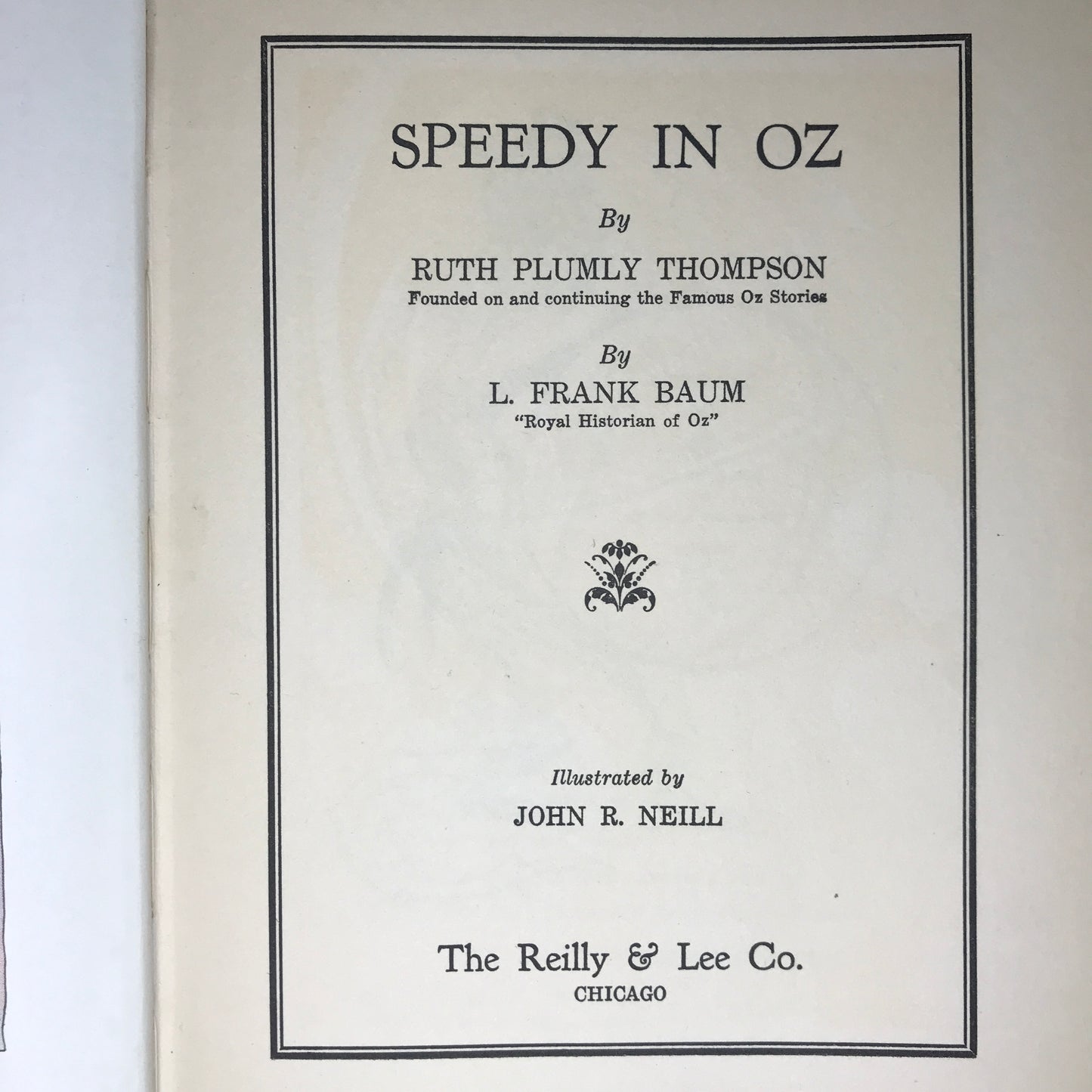 Speedy in Oz - Ruth Plumly Thompson - L. Frank Baum - 1934 - 1st Edition