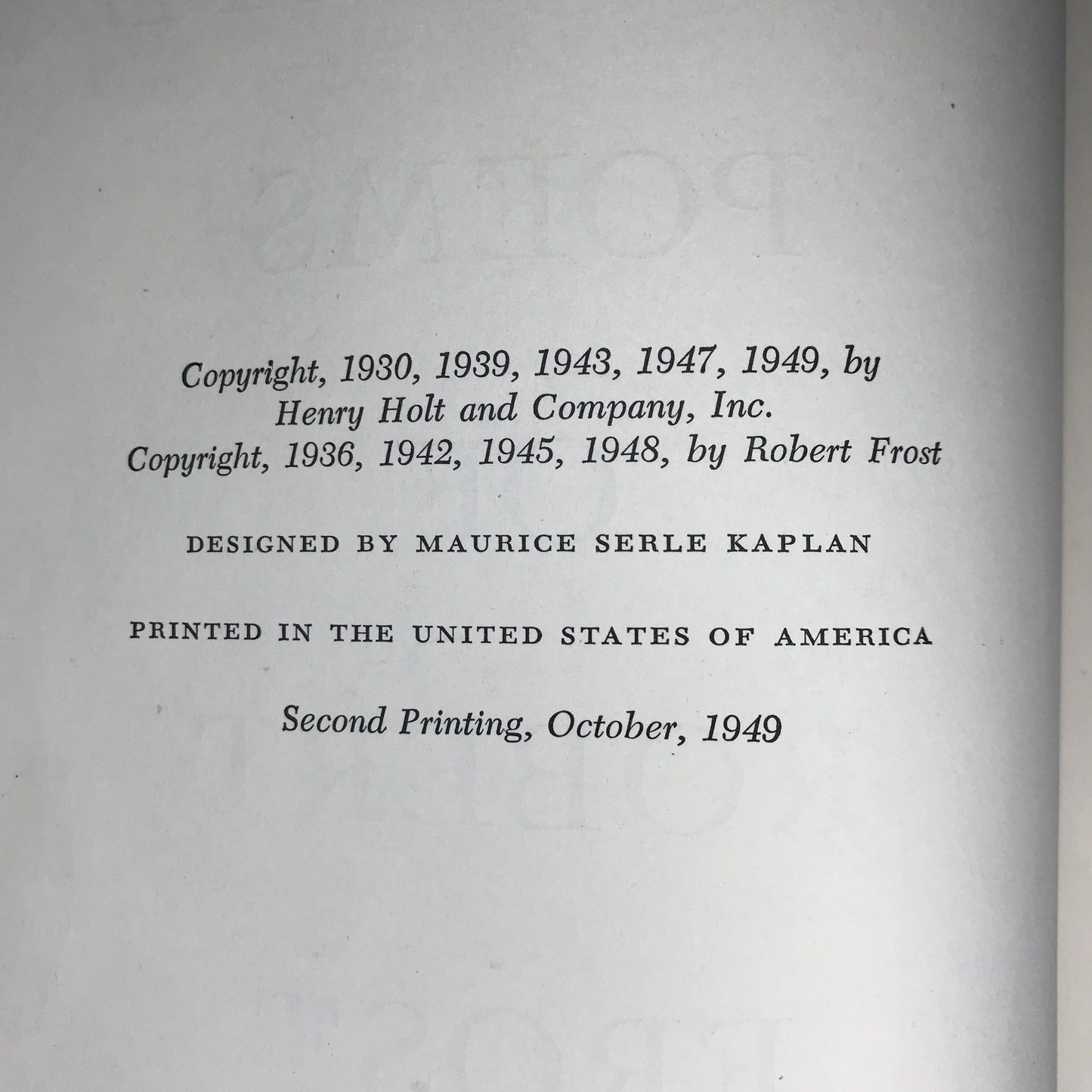 Complete Poems - Robert Frost - 2nd Print - Signed - 1949