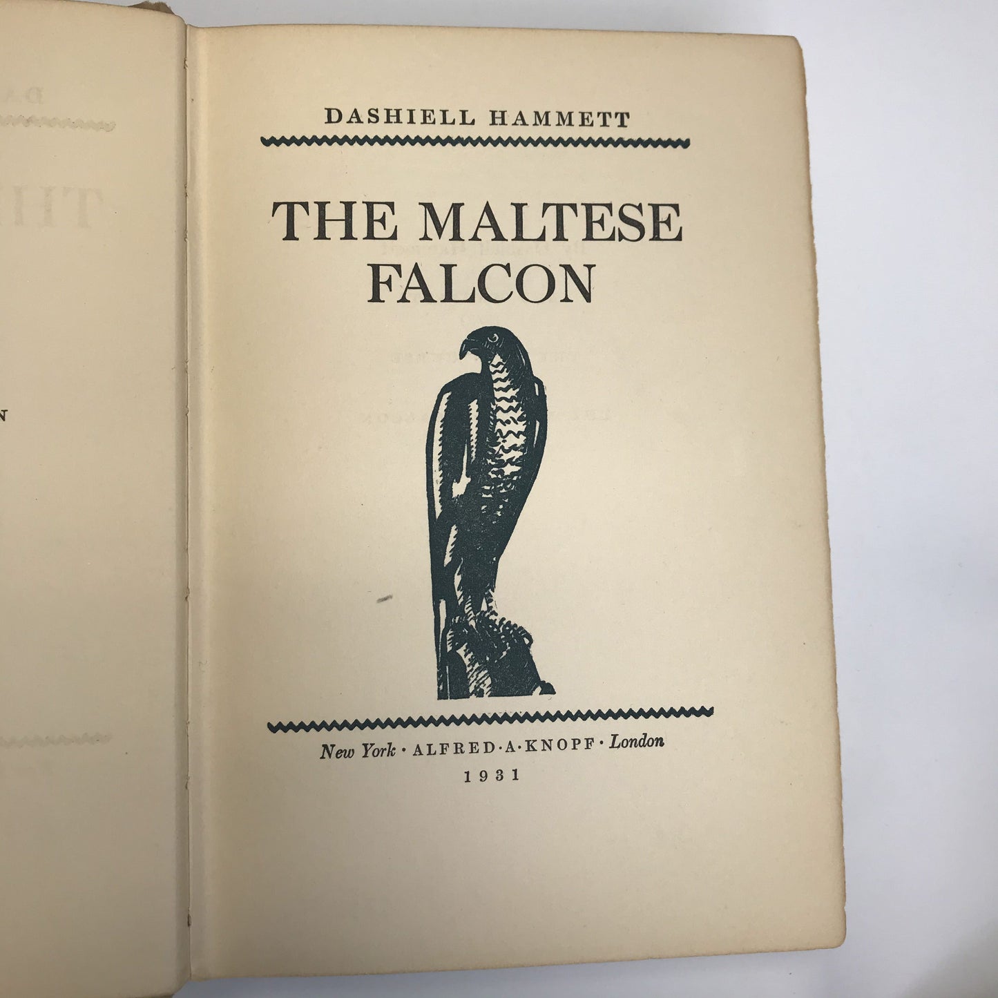 The Maltese Falcon - Dashiell Hammett - 1st Edition 7th Printing - 1931