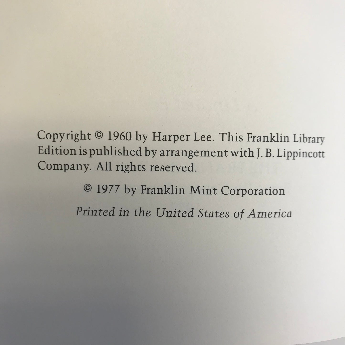 To Kill A Mockingbird - Harper Lee- Franklin Library Edition- 1977