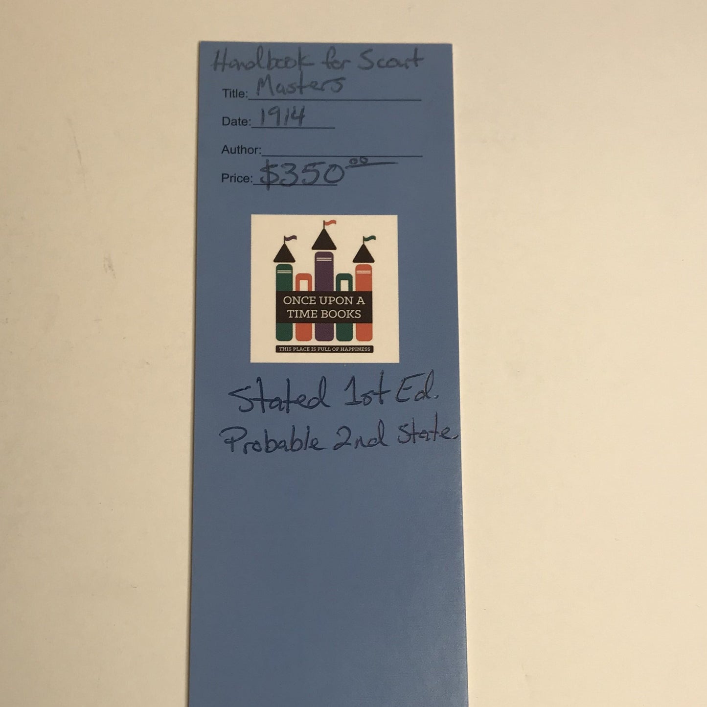 Handbook for Scout Masters - Stated 1st Edition - Probable 2nd State