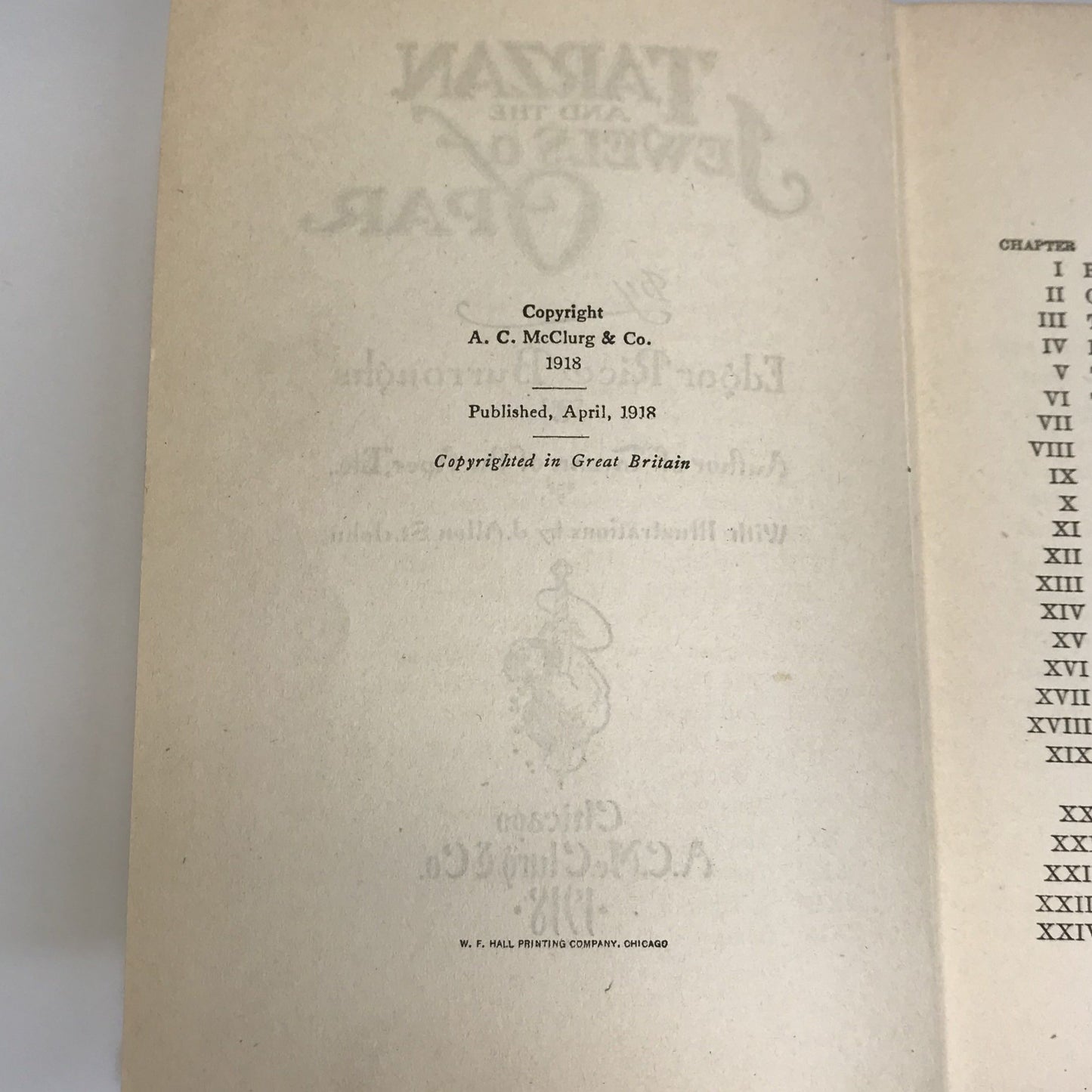 Tarzan and the Jewels of Opar - Edgar Rice Burroughs - 1st Edition