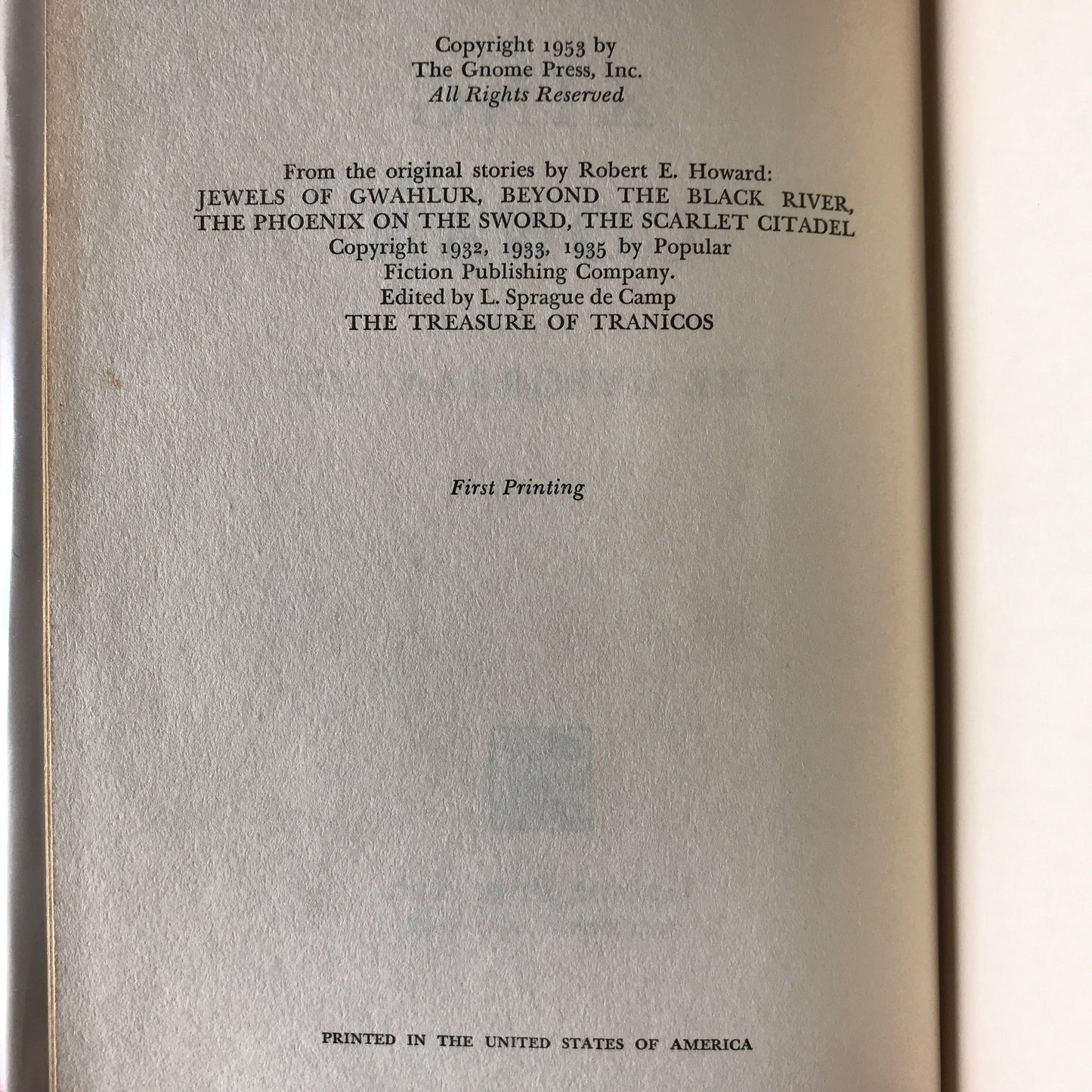 King Conan - Robert E. Howard - First Edition - 1953
