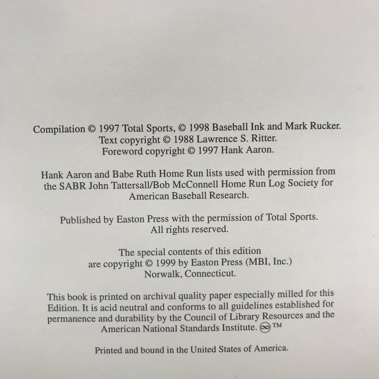 The Babe: The Game That Ruth Built - Lawrence S. Ritter - Easton Press - 1999