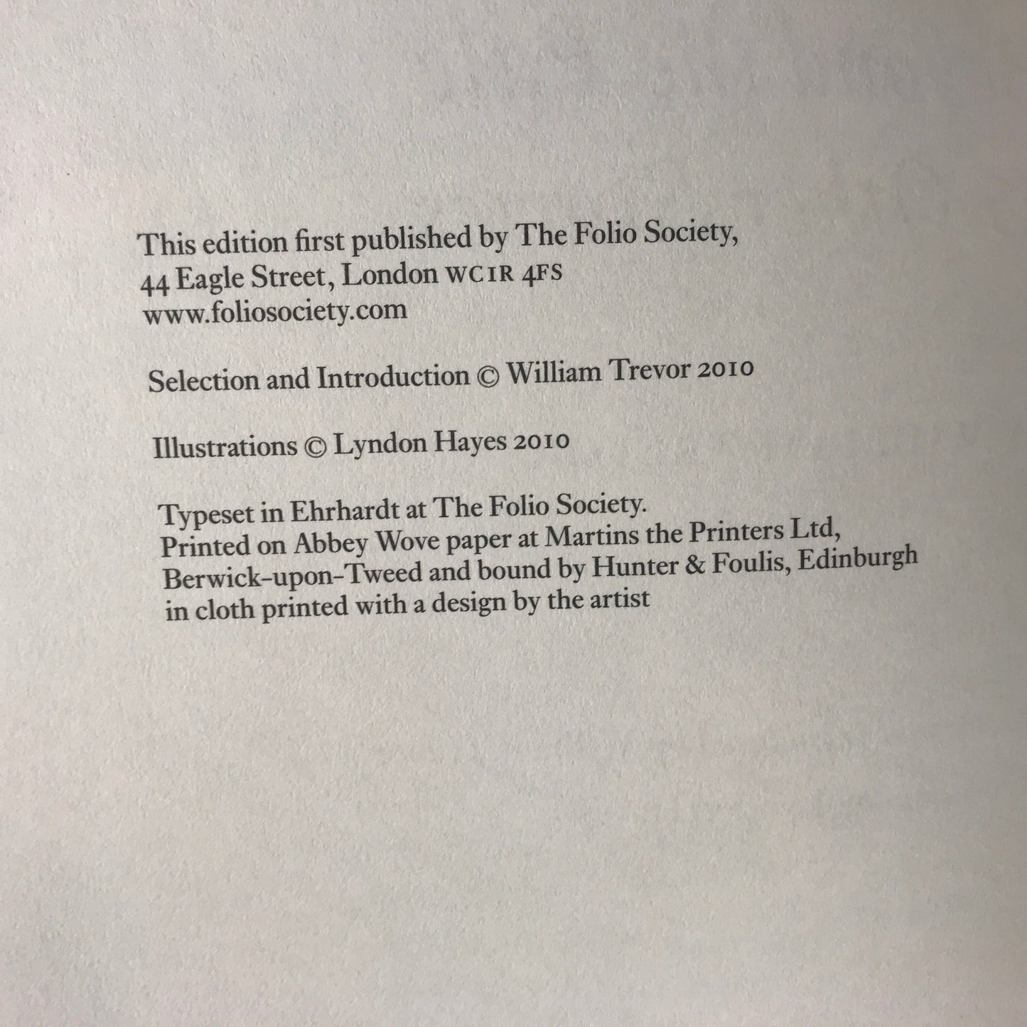 Beyond the Pale and Other Stories - William Trevor - 1st Thus - Folio Society - 2010