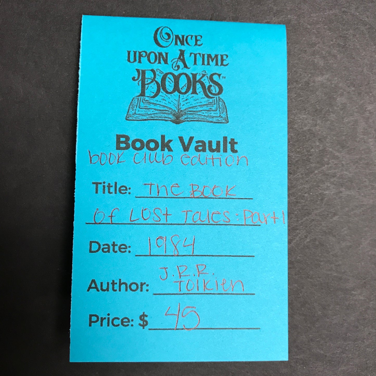 The Book of Lost Tales: Part 1 - J. R. R. Tolkien - Book Club Edition - 1984