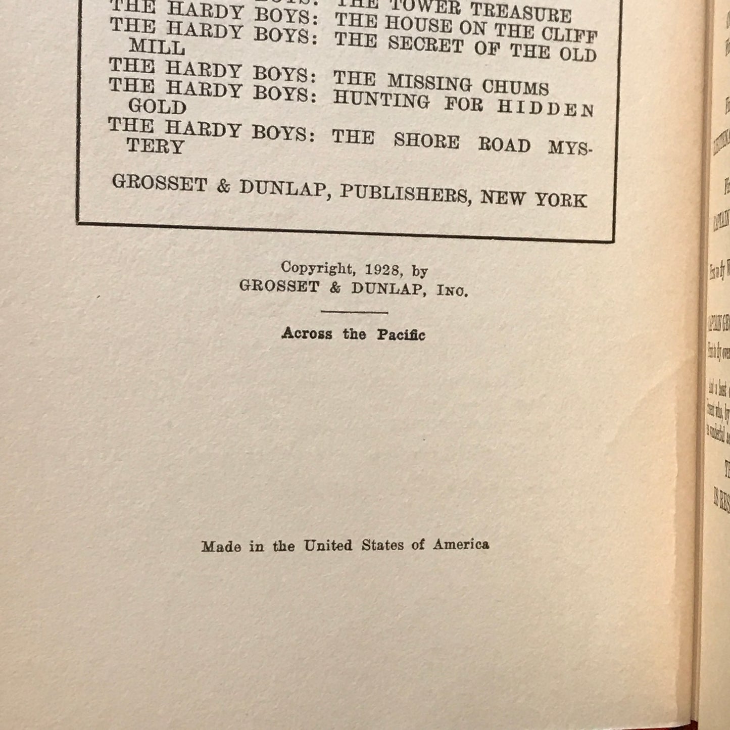 Across the Pacific - Franklin W. Dixon - 1st Edition - 1928