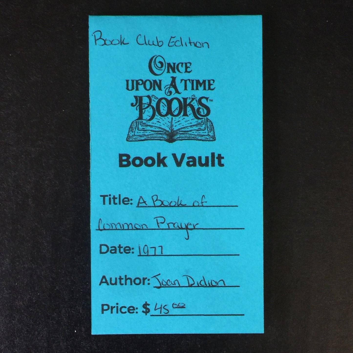 A Book of Common Prayer - Joan Didion - Book Club Edition - 1977