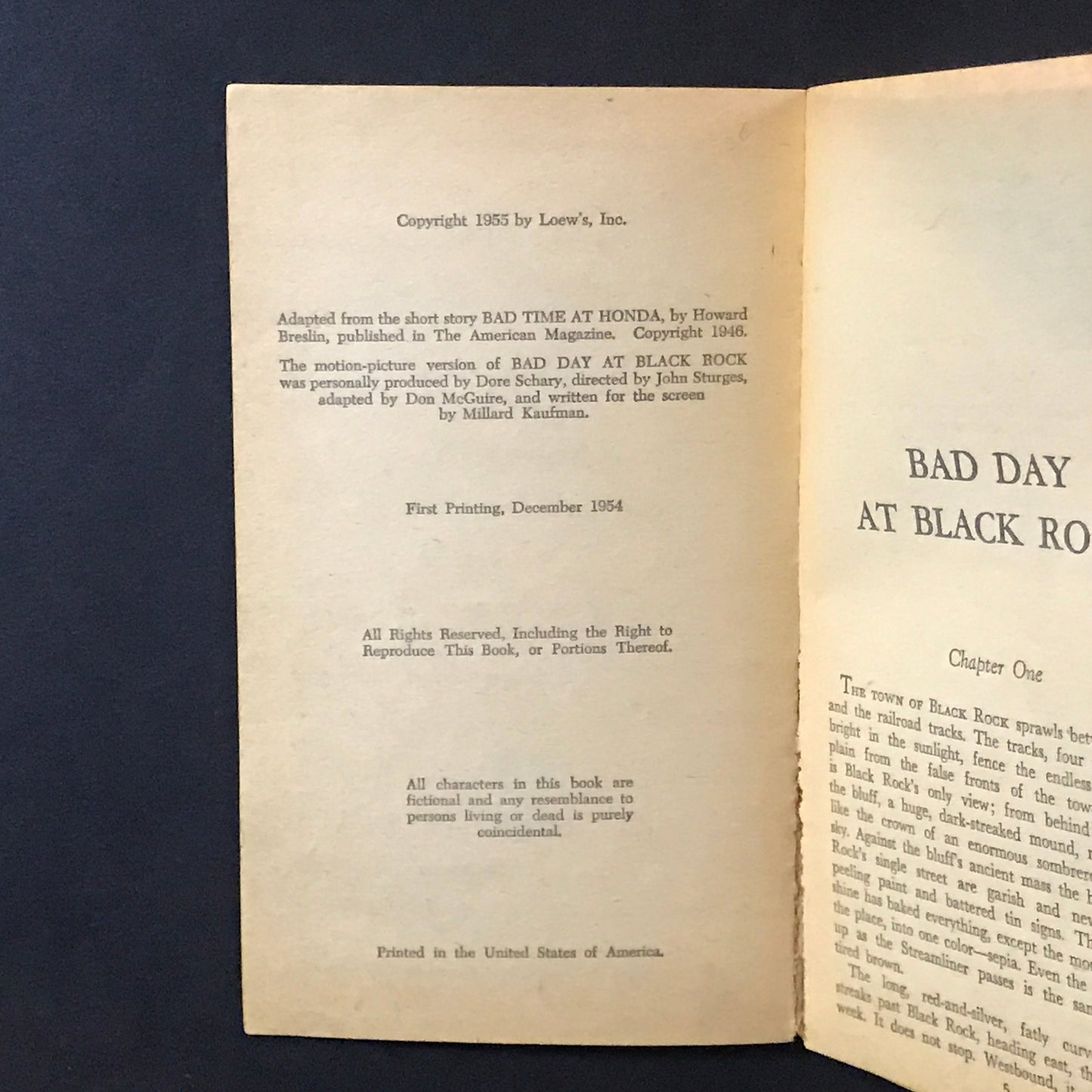 Bad Day at Black Rock - Michael Niall - 1955