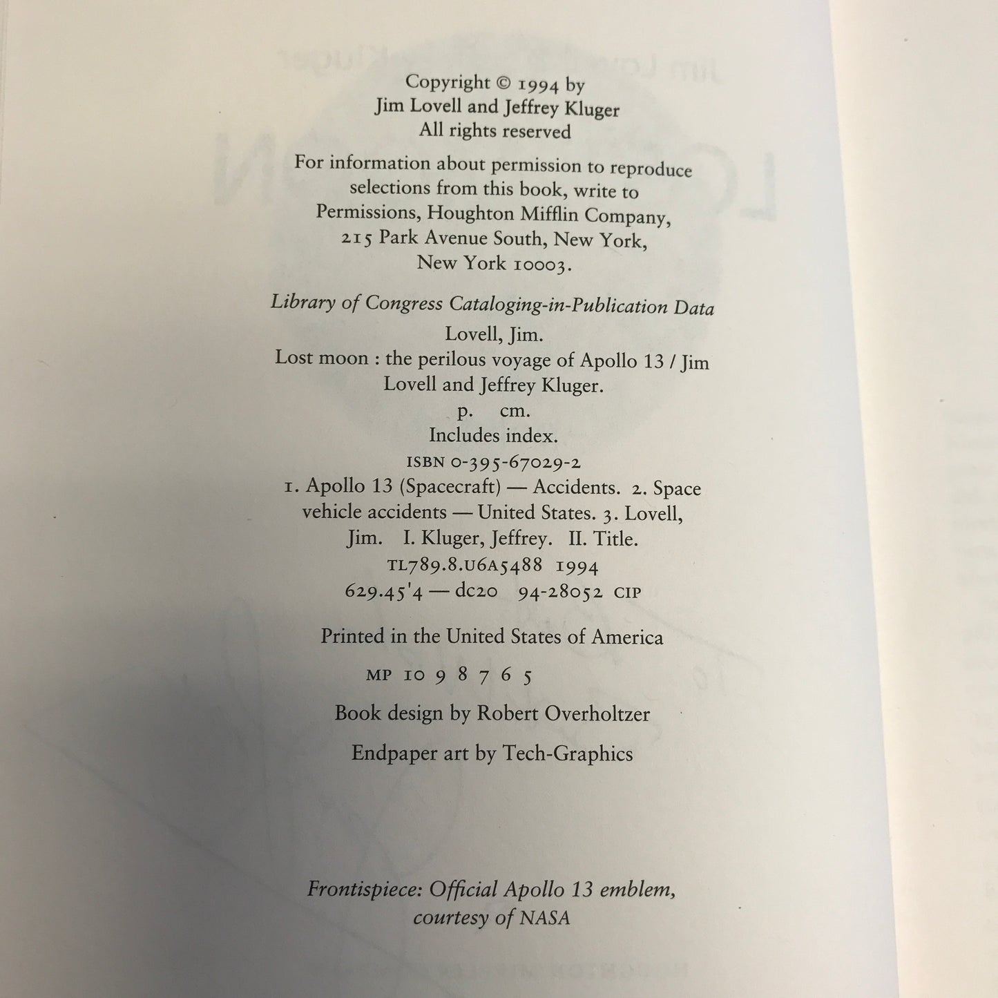 Lost Moon - Jim Lovell and Jeffery Kluger - Signed - 1994