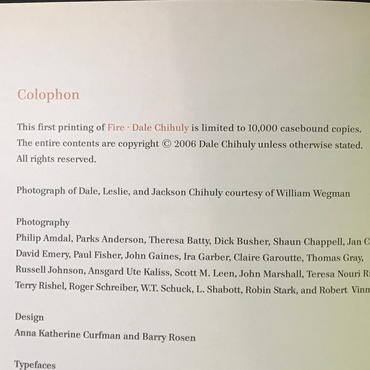 Fire - Dale Chihuly - Signed - 1st Limited Edition - COA - 2006
