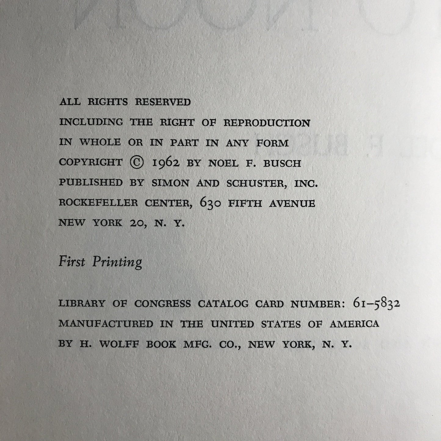 Two Minutes to Noon - Noel F. Busch - 1962
