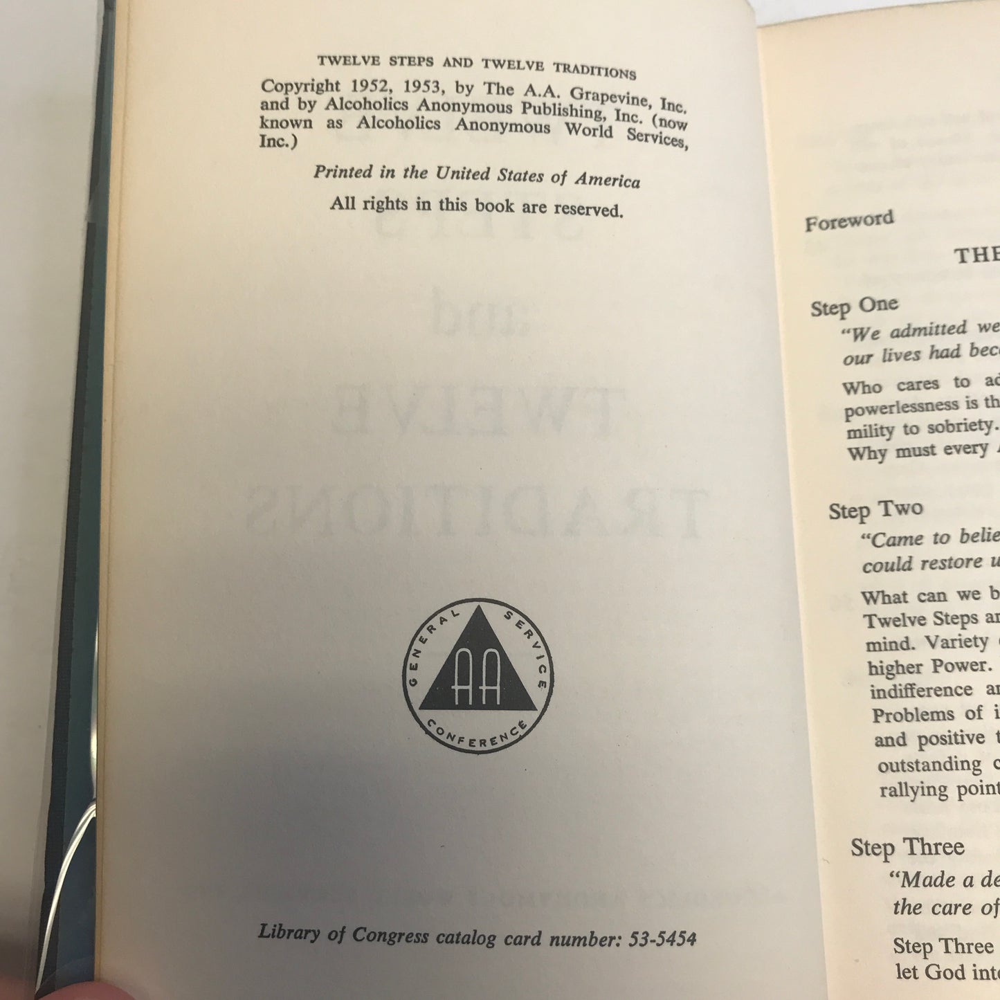 Twelve Steps and Twelve Traditions - A. A. - Early Print - 1953