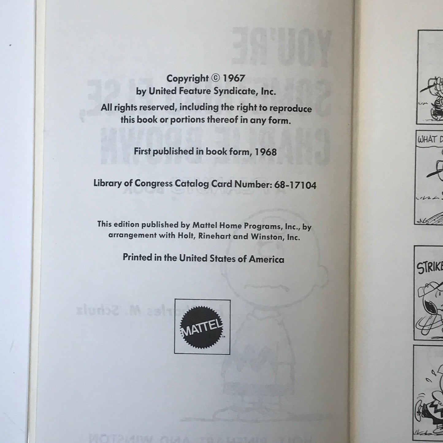 You're Something Else, Charlie Brown - Charles M Schulz - 1968