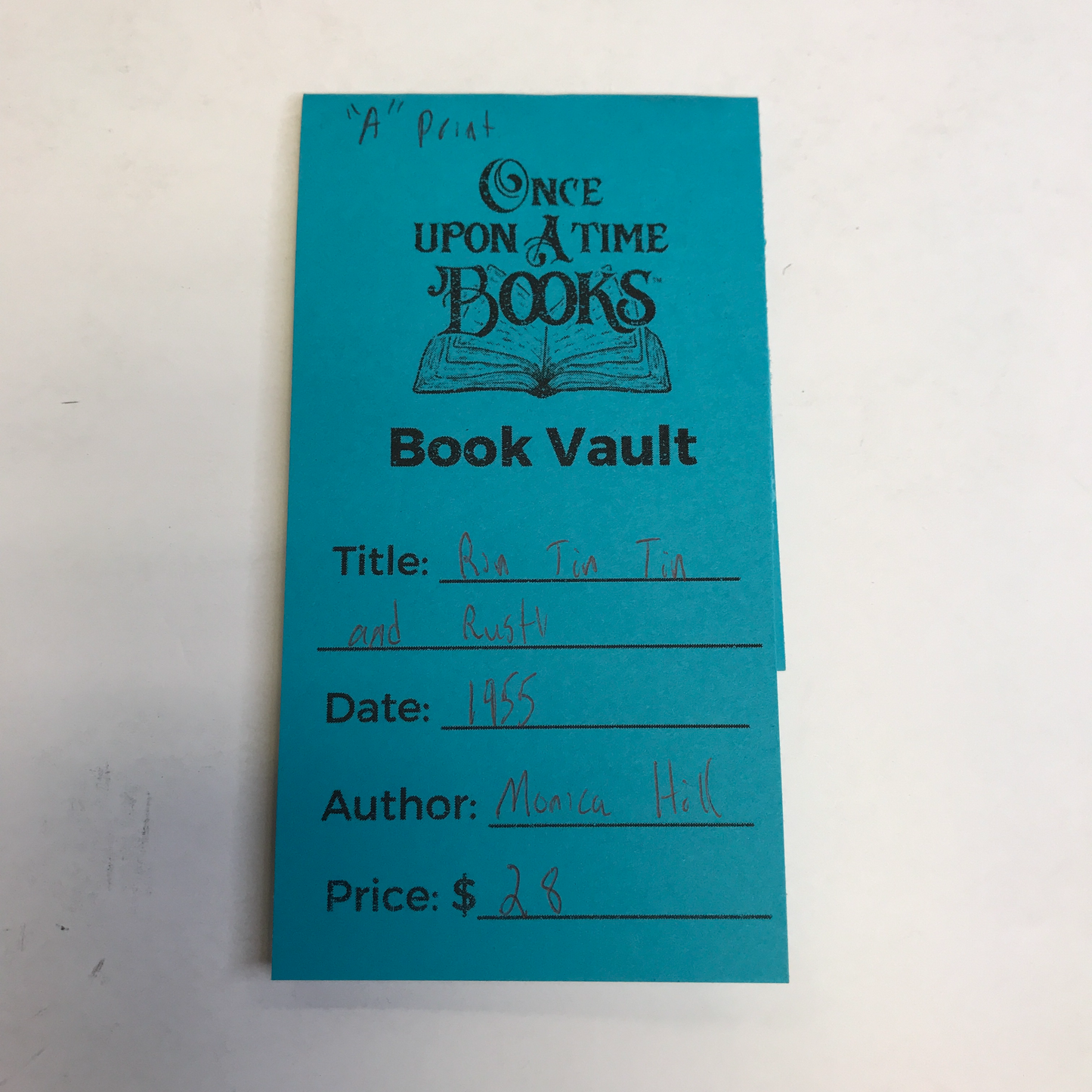 Rin Tin Tin and Rusty - Monica Hill - "A" Print - 1955 - Little Golden