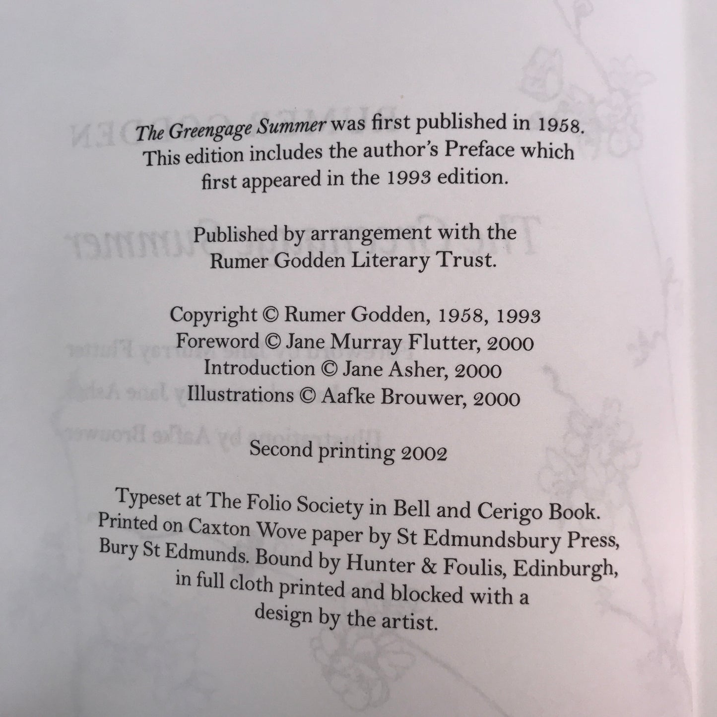 The Greengage Summer - Rumer Godden - 2nd Print - Folio Society - 2002