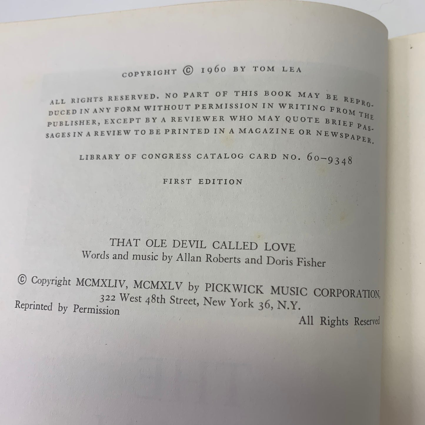 The Primal Yoke - Tom Lea - Signed - 1960