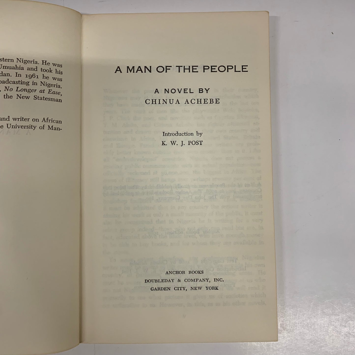 A Man of The People - Chinua Achebe - First Thus - 1967
