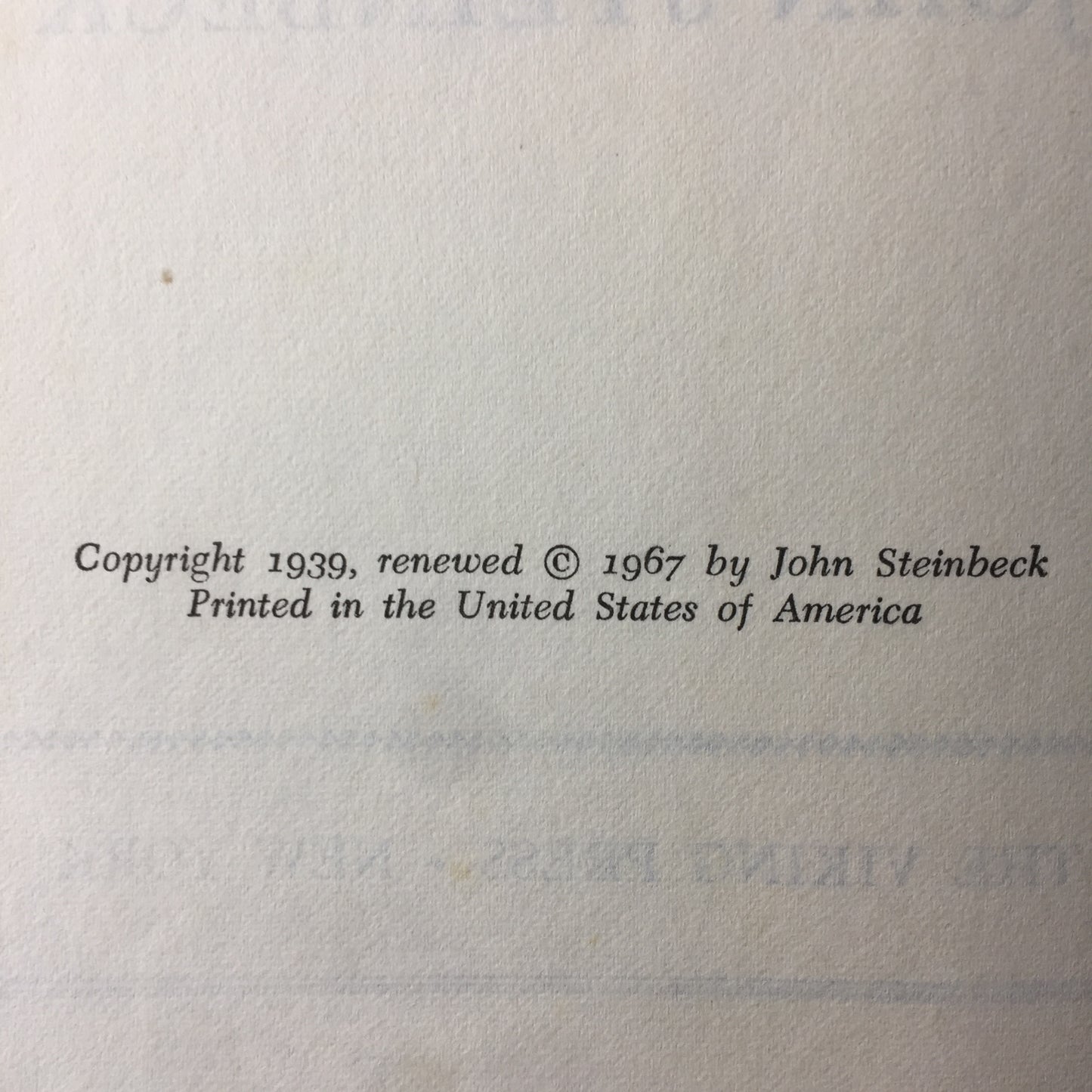 The Grapes of Wrath - John Steinbeck - Book Club Edition - 1967