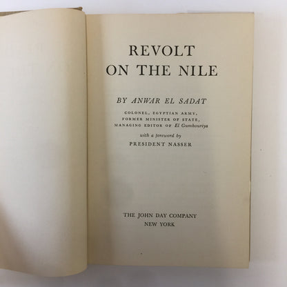 Revolt on the Nile - Anwar El Sadat - 1st Edition