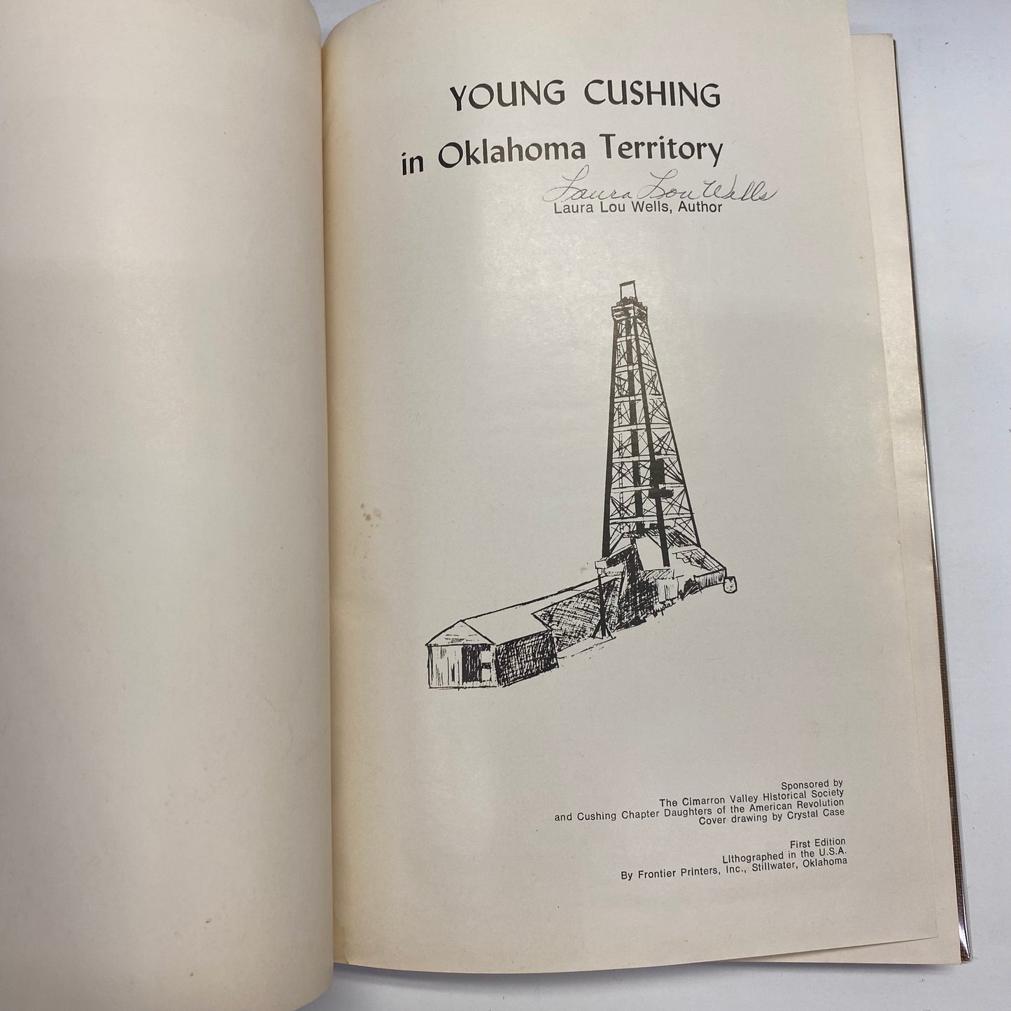 Young Cushing in Oklahoma Territory - Laura Lou Wells - Signed - 1975