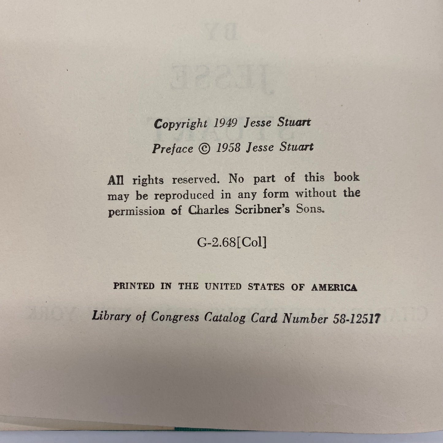 The Thread That Runs So True - Jesse Stuart - 1958