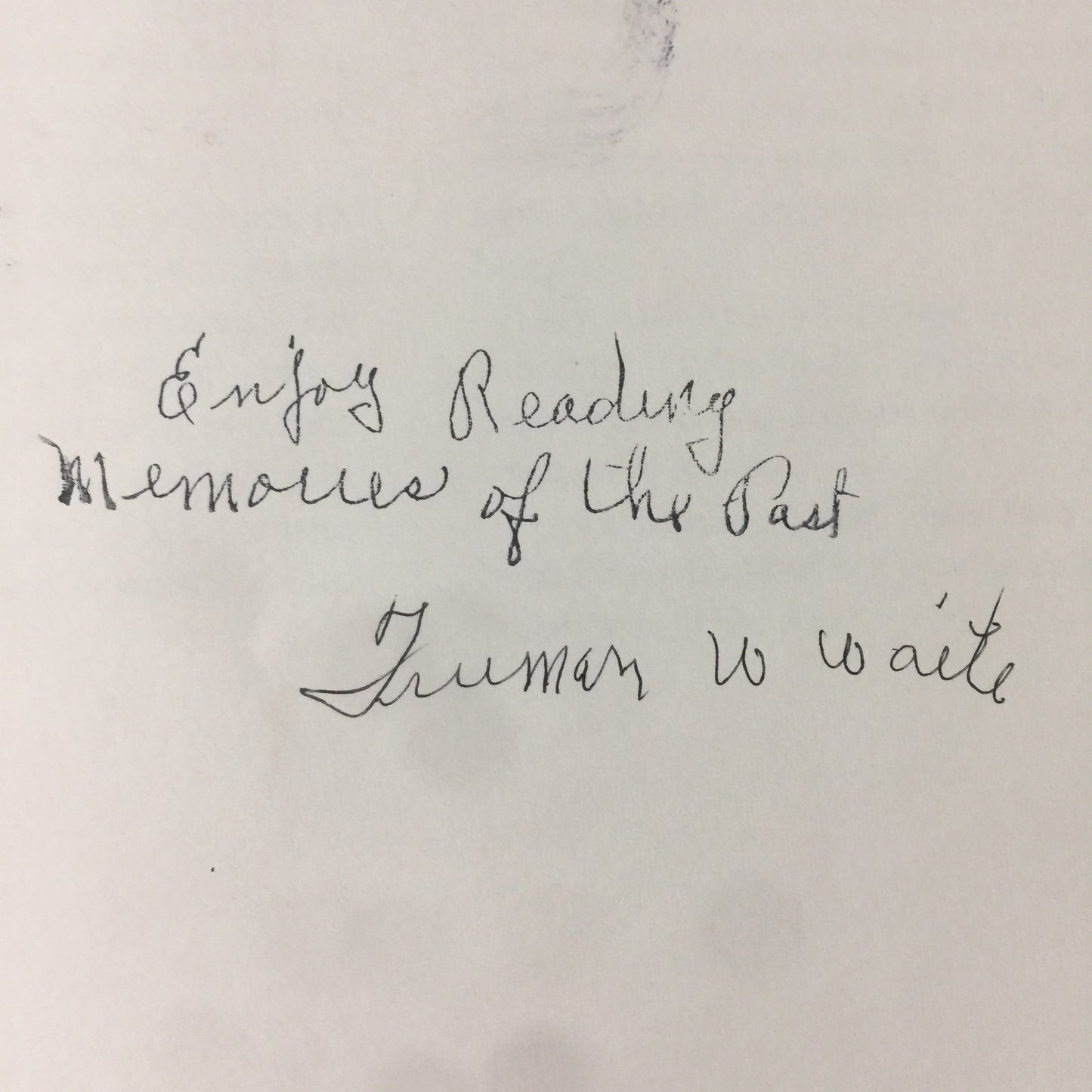 “Memories of the Past” - Truman Waite - 1st Edition Signed - Limited Edition - 48/2000 - 1993