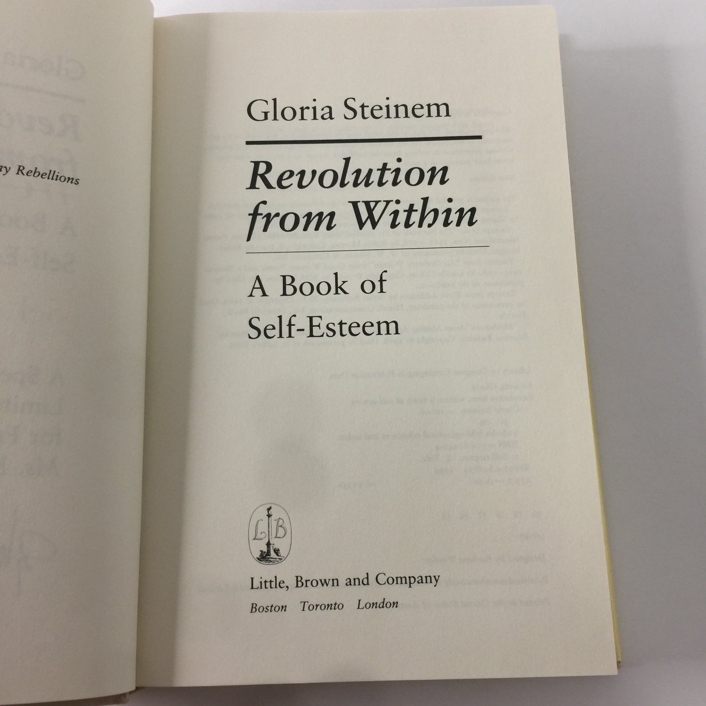 Revolution From Within - Gloria Steinem - Signed - 1992